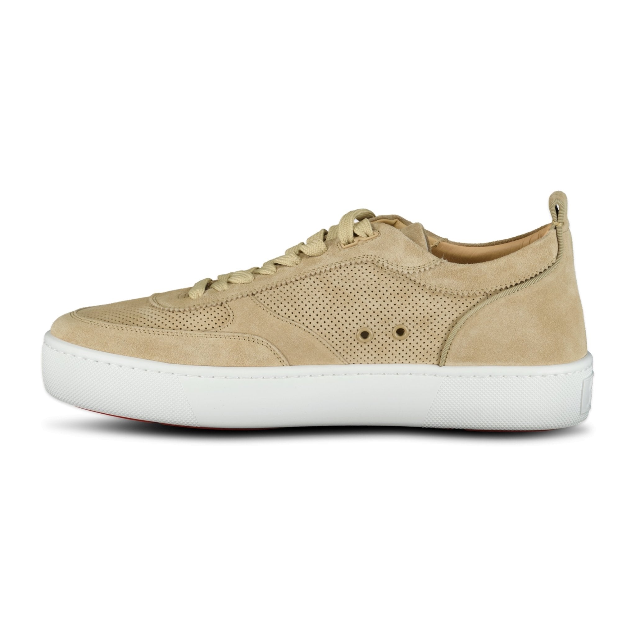 Christian Louboutin Happy Rui Suede Low Top Trainers Beige