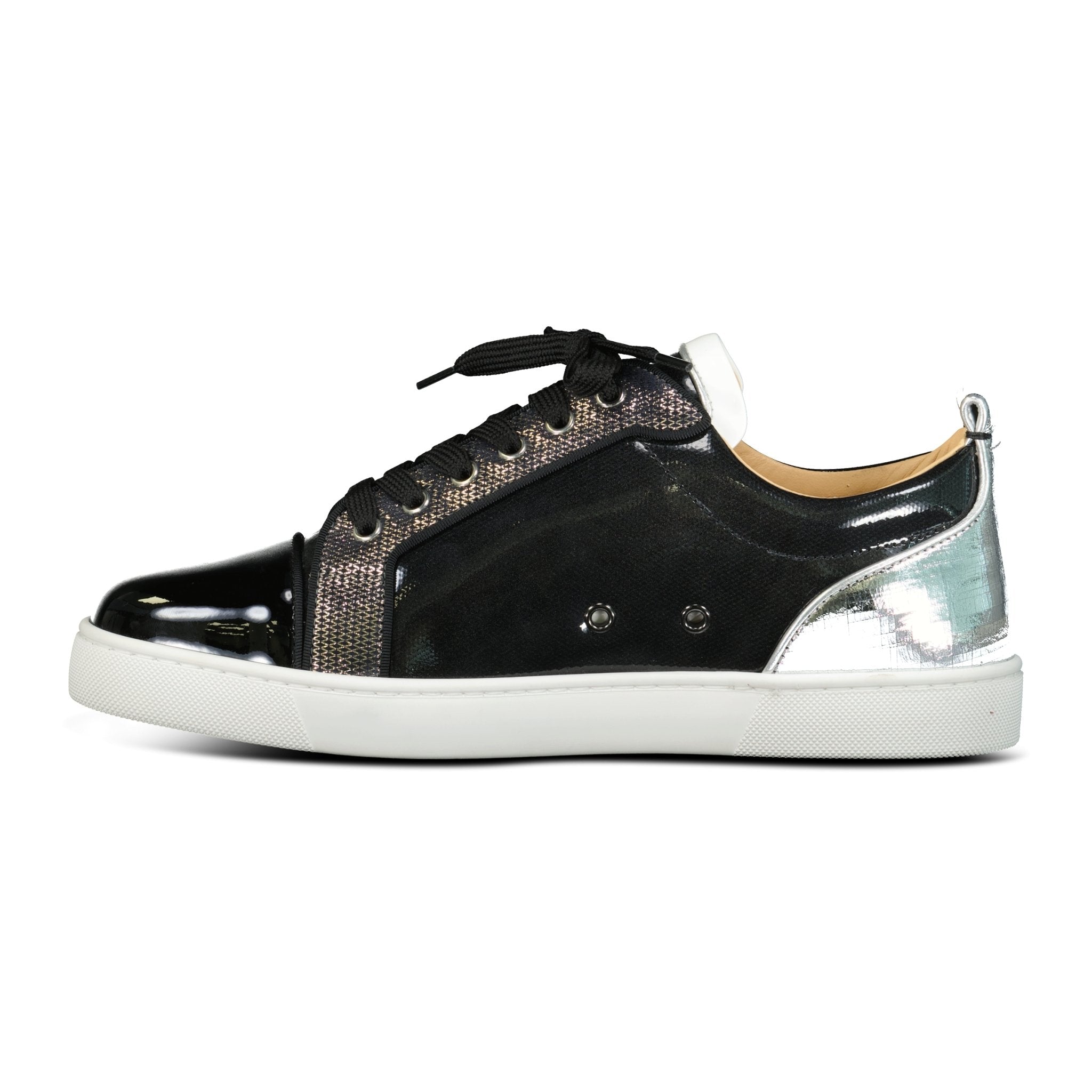 Christian Louboutin Louis Junior Orlato Flat Black & Silver