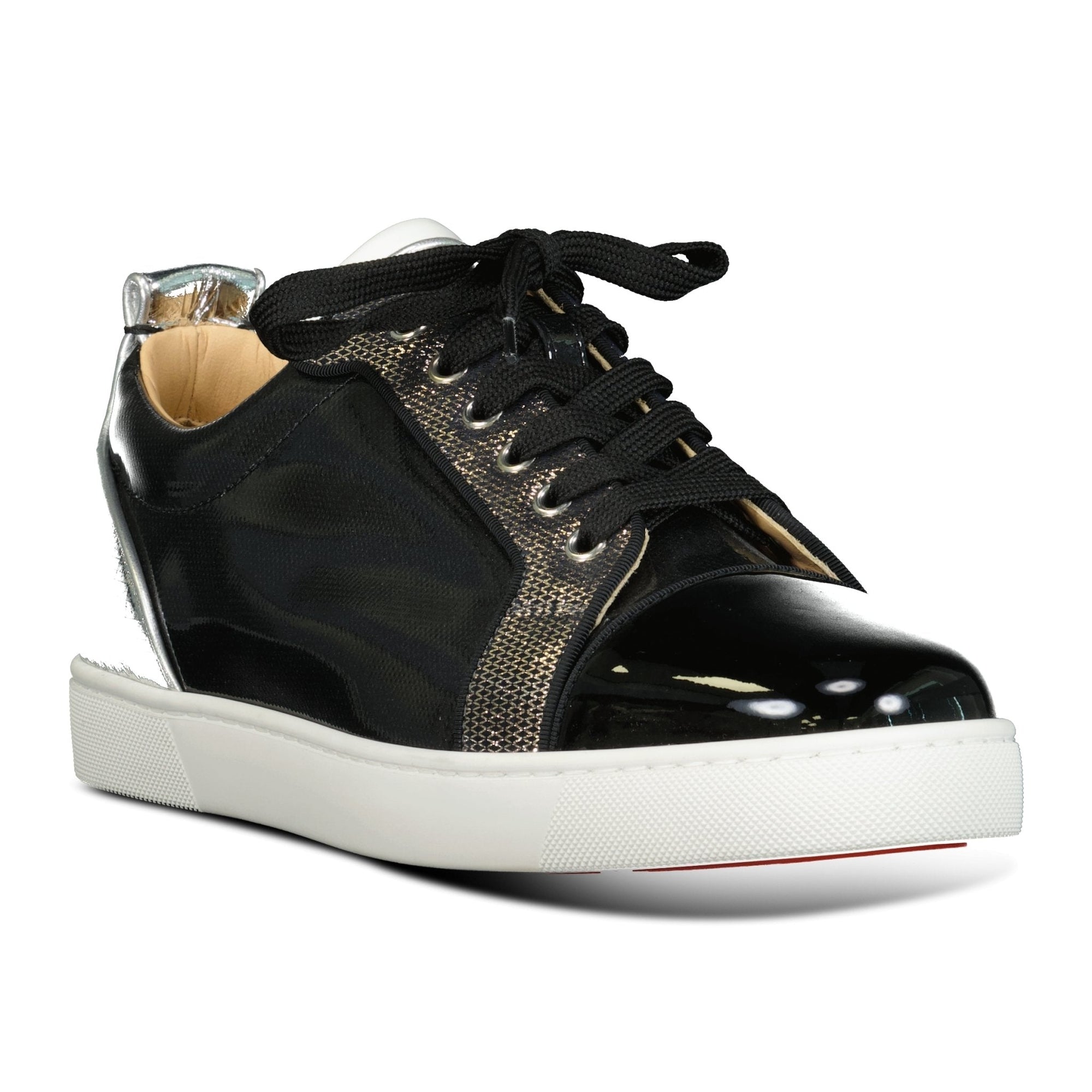 Christian Louboutin Louis Junior Orlato Flat Black & Silver