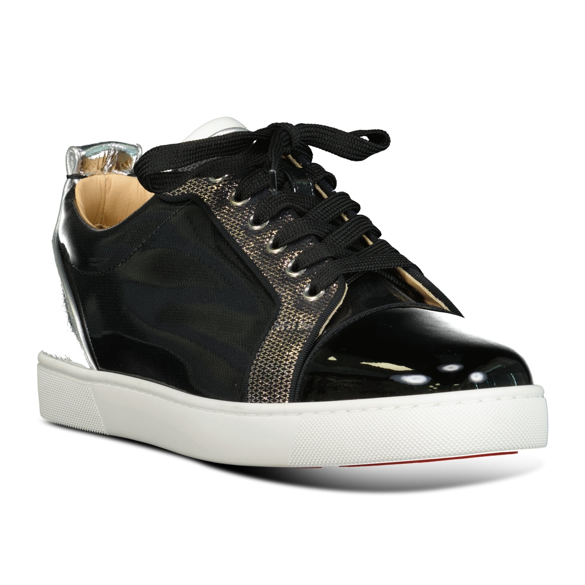 Christian Louboutin Louis Junior Orlato Flat Black & Silver