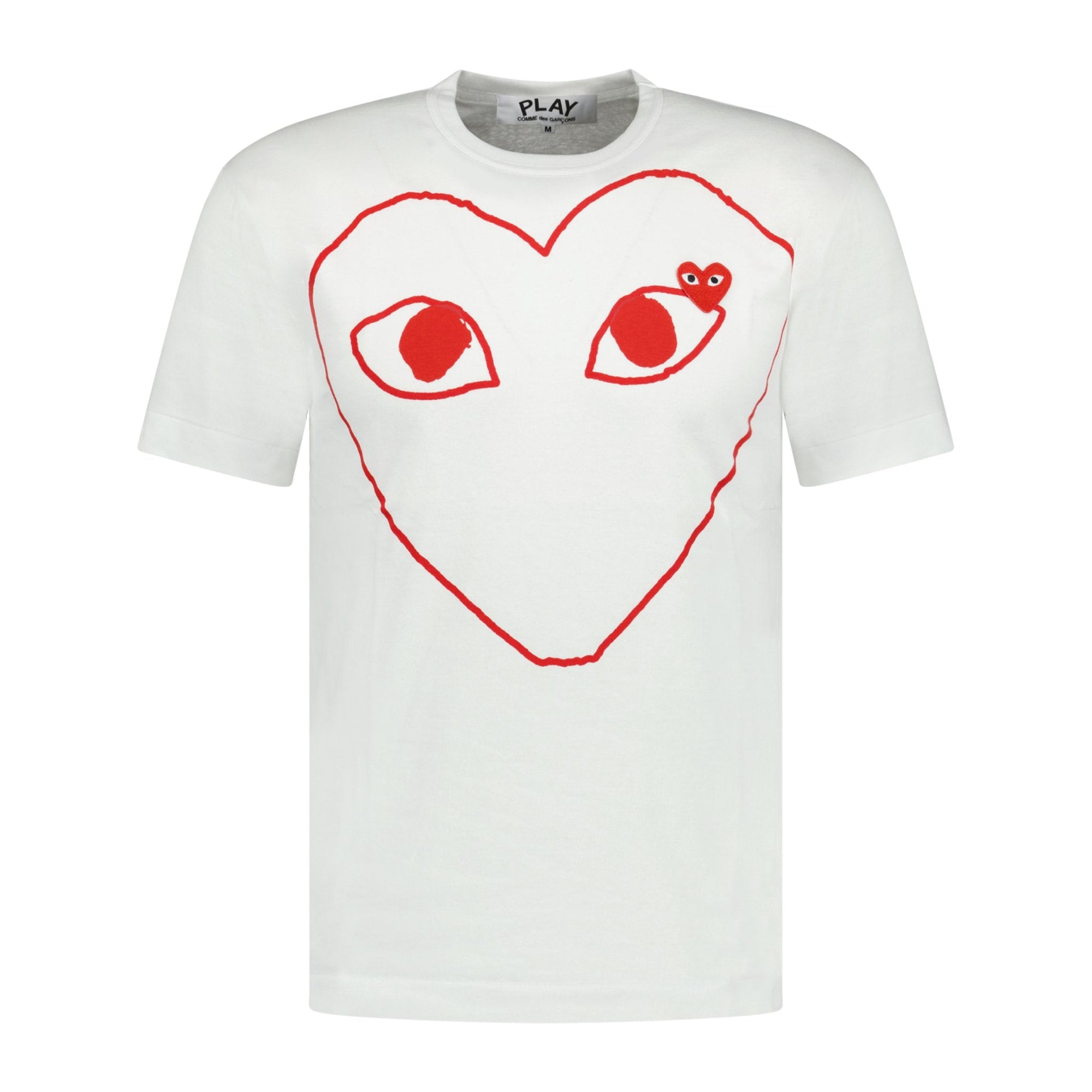 Comme Des Garcons Play Big Print Red Heart T-Shirt White