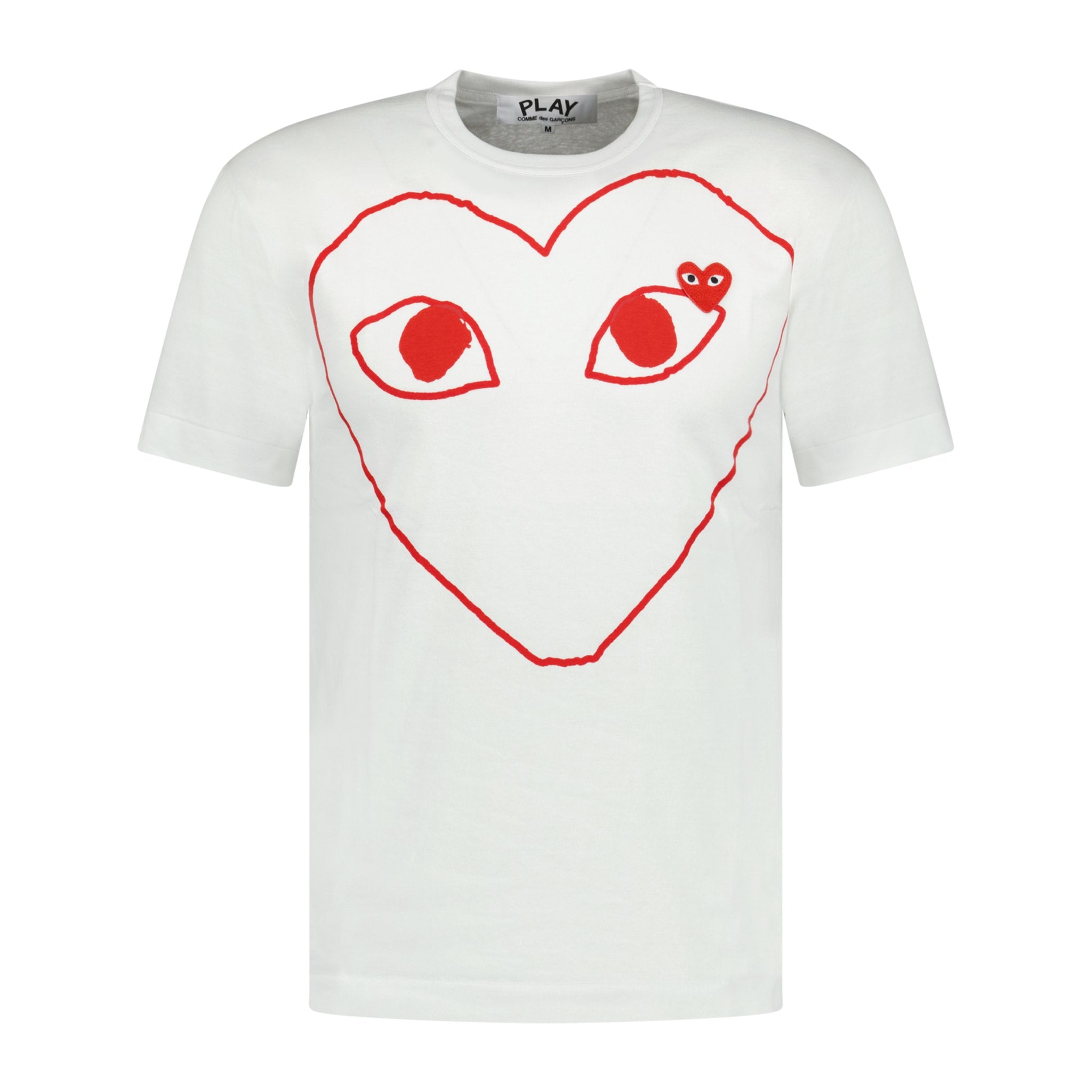 Comme Des Garcons Play Big Print Red Heart T-Shirt White