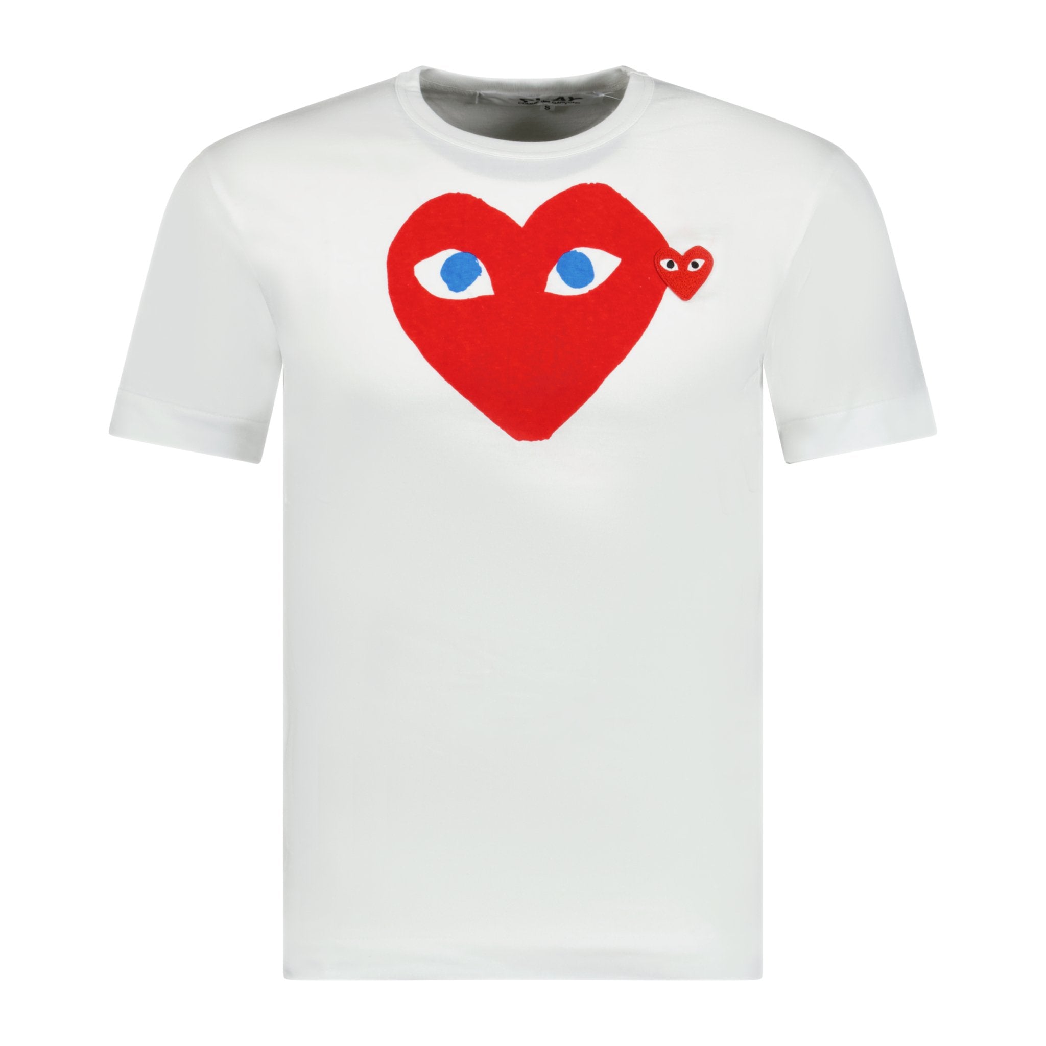 Comme Des Garcons Play Big Print Red Heart T-Shirt White