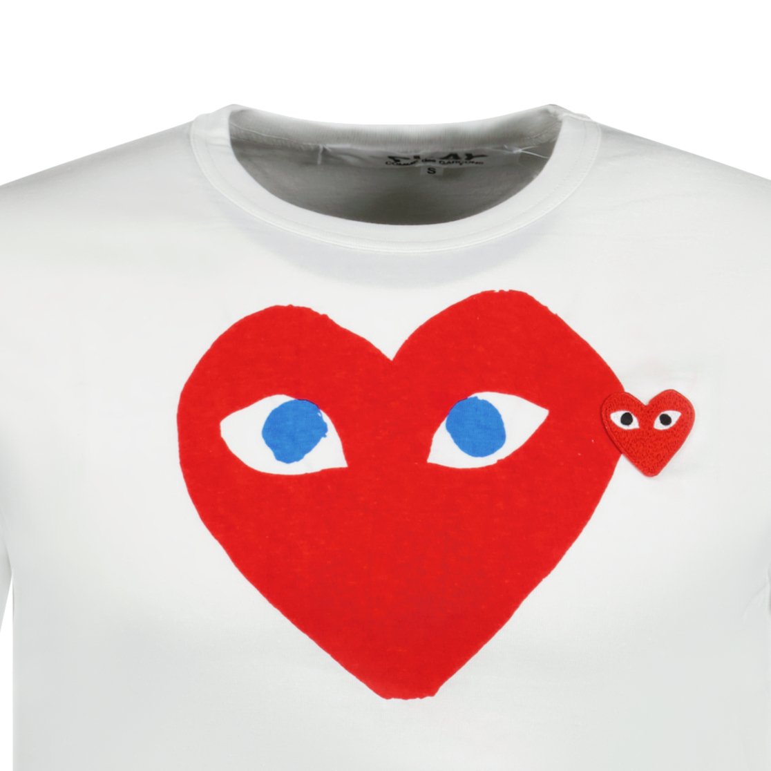 Comme Des Garcons Play Big Print Red Heart T-Shirt White