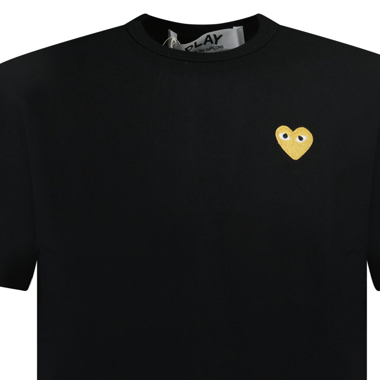 Comme Des Garcons Play Gold Heart Logo T-Shirt Black