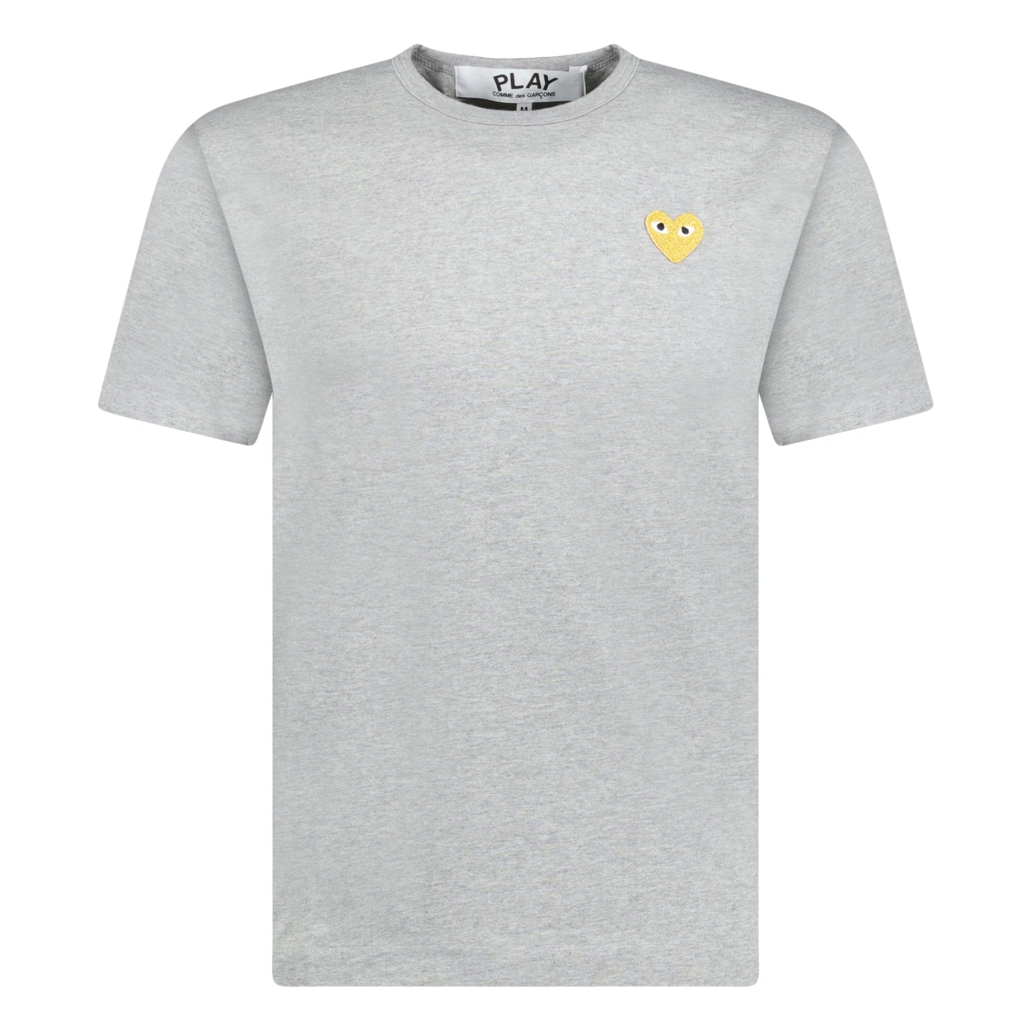 Comme Des Garcons Play Gold Heart Logo T-Shirt Grey
