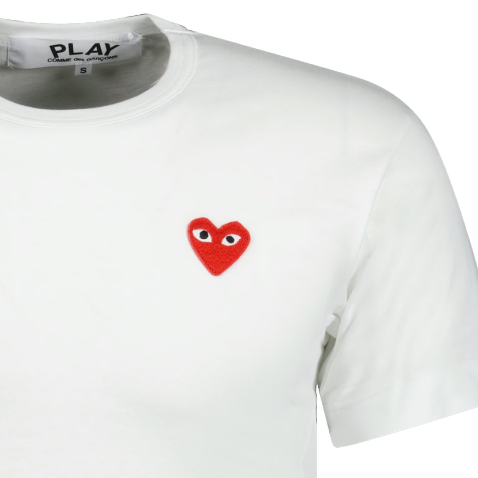 Comme Des Garcons Play Polka Dot Heart T-Shirt White