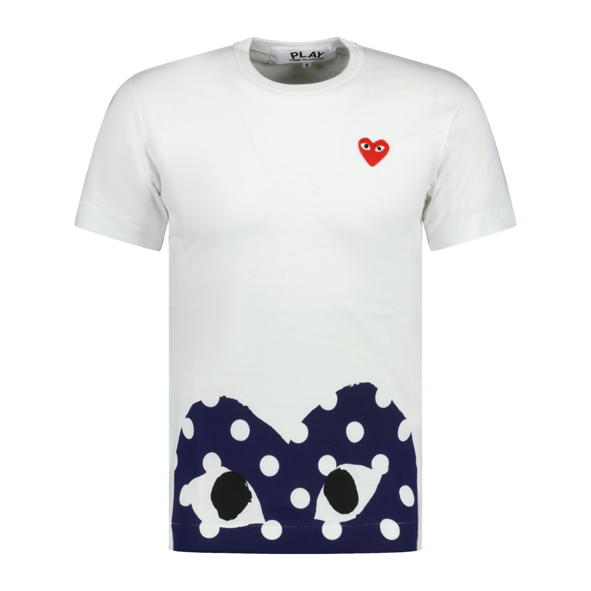 Comme Des Garcons Play Polka Dot Heart T-Shirt White