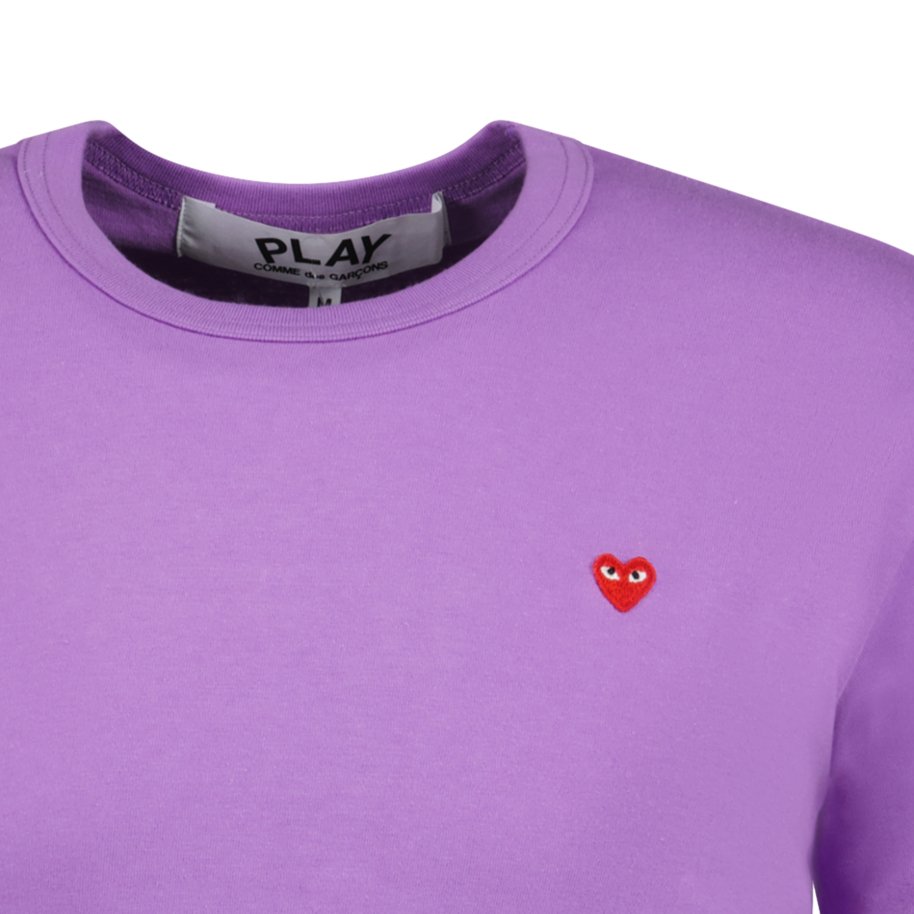 Comme Des Garcons Play Small Stitch Heart T-Shirt Purple