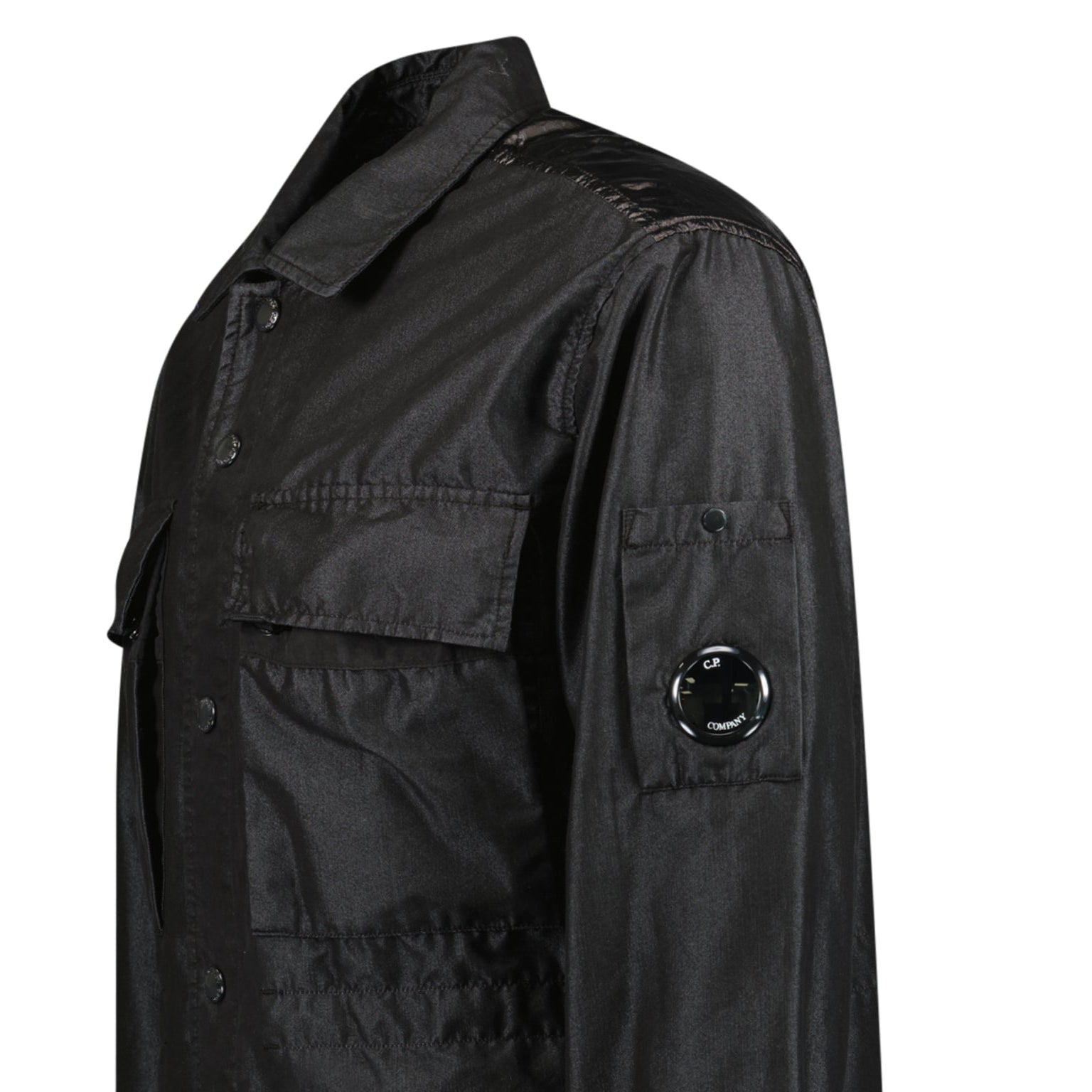 CP Company 50 Fili Tr-P Buttoned Kan D Panel Coach Jacket Black