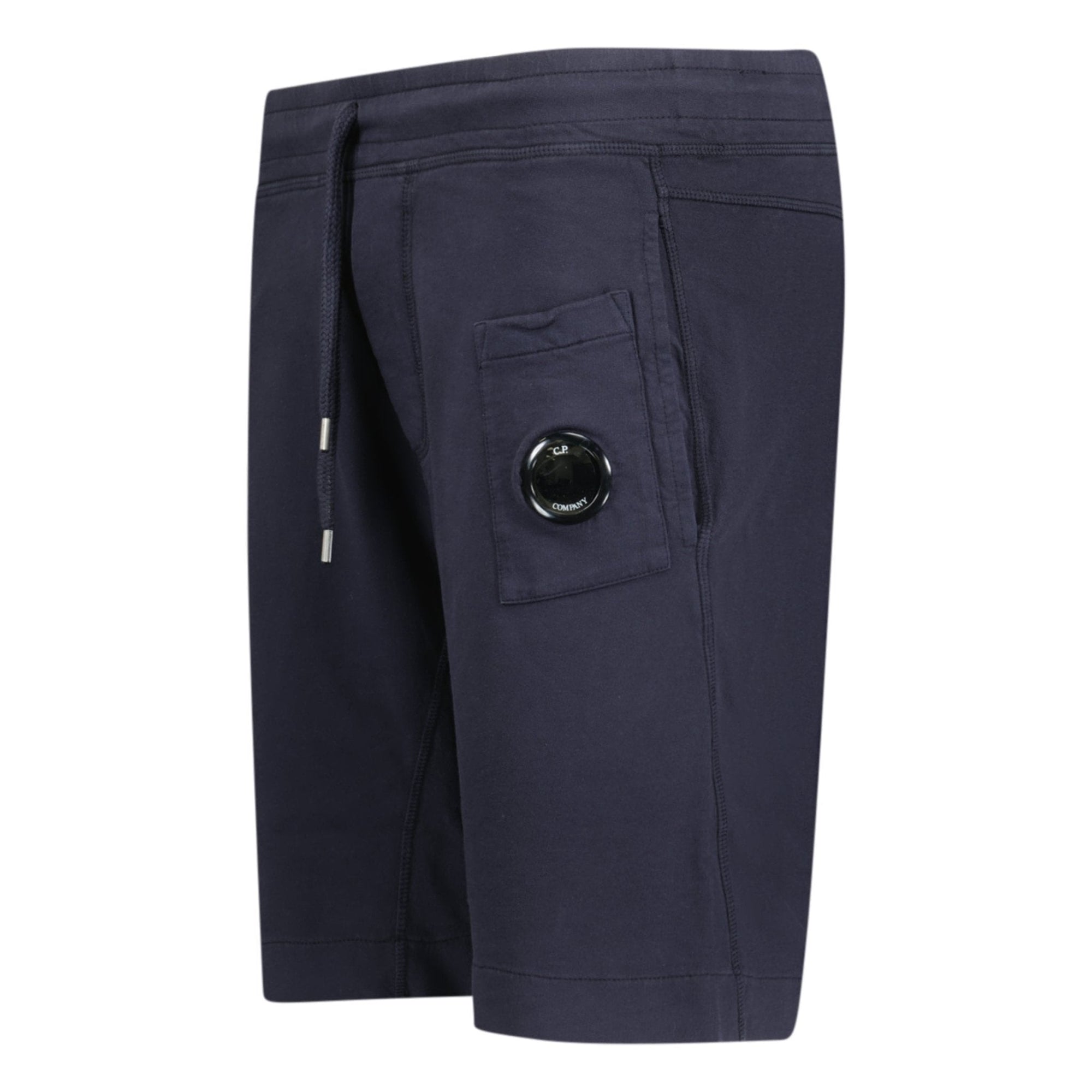 CP Company Bermuda Light Fleece Lens Shorts Navy