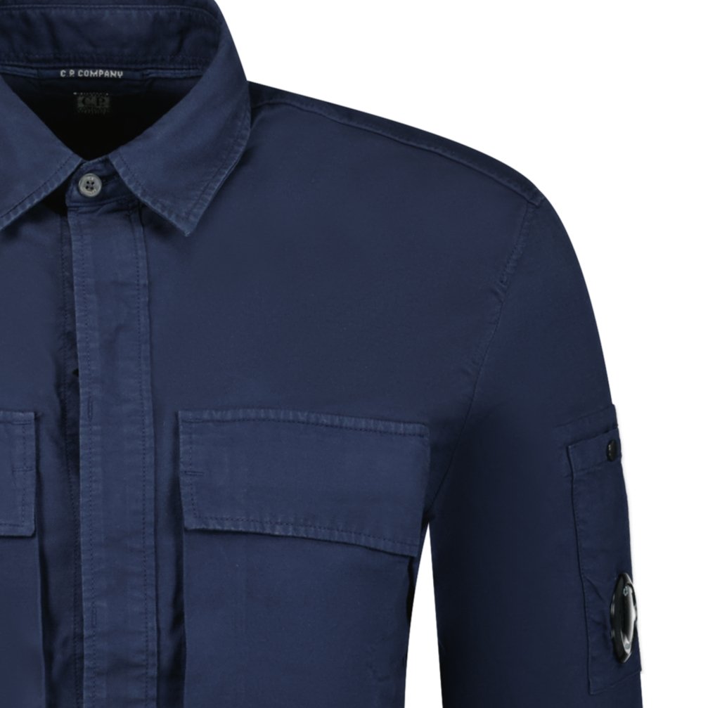 CP Company 'Broken Batavia' Zip Overshirt Navy