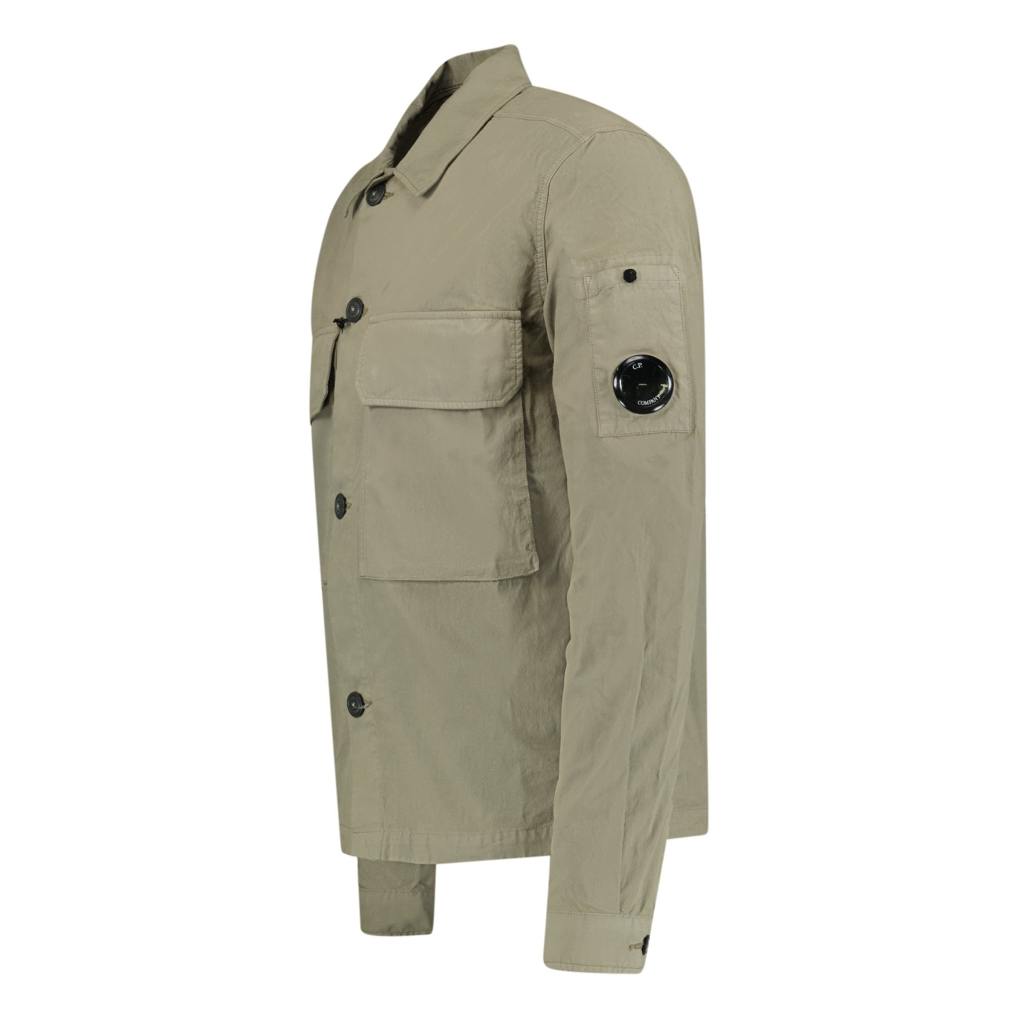 CP Company Button Up Lens Overshirt Light Khaki