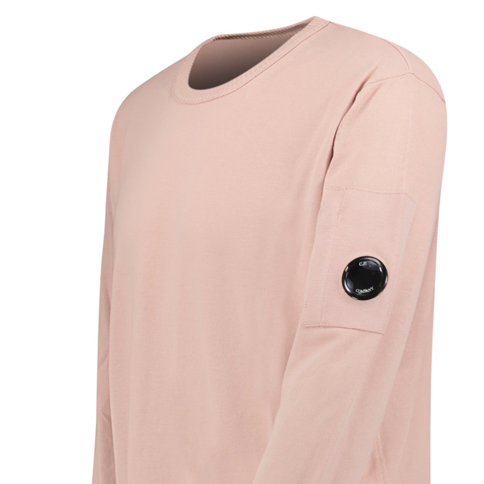 CP Company Cotton Crepe Crewneck Lens Knit in Misty Rose