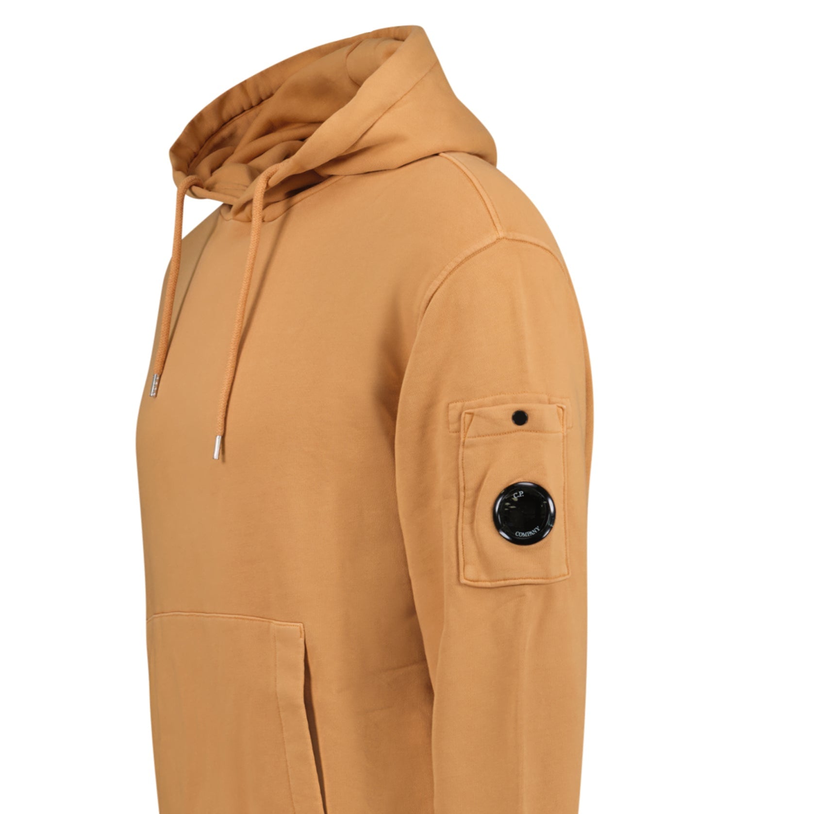 CP Company Lens Diagonal Raised Hooded Fleece Apricot