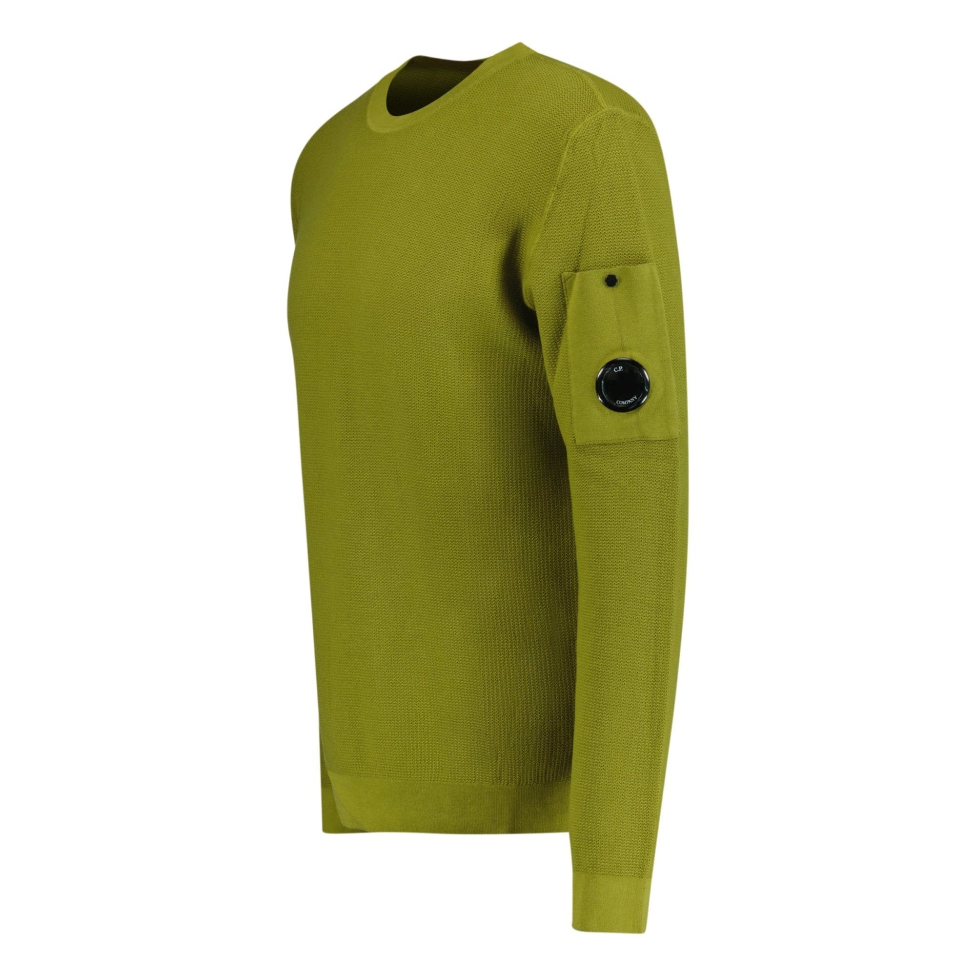 CP Company Crepe Arm Lens Knitted Jumper Olive