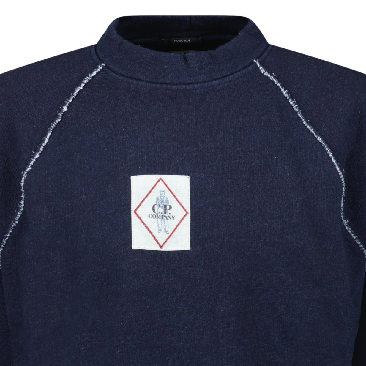 CP Company Denim Indigo Fleece Vanisé Logo Sweatshirt
