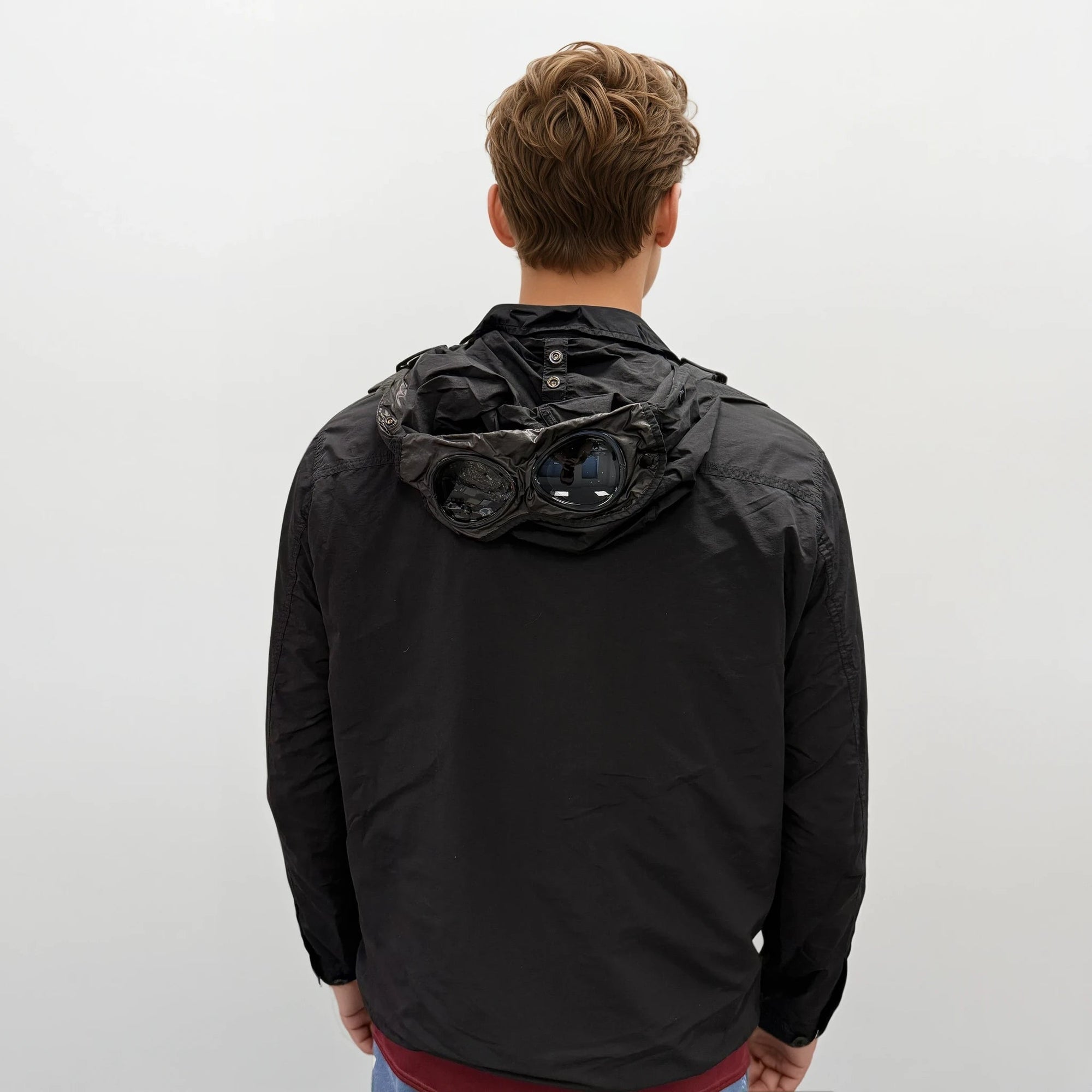 CP Company Flatt Nylon Black Goggle Over-shirt