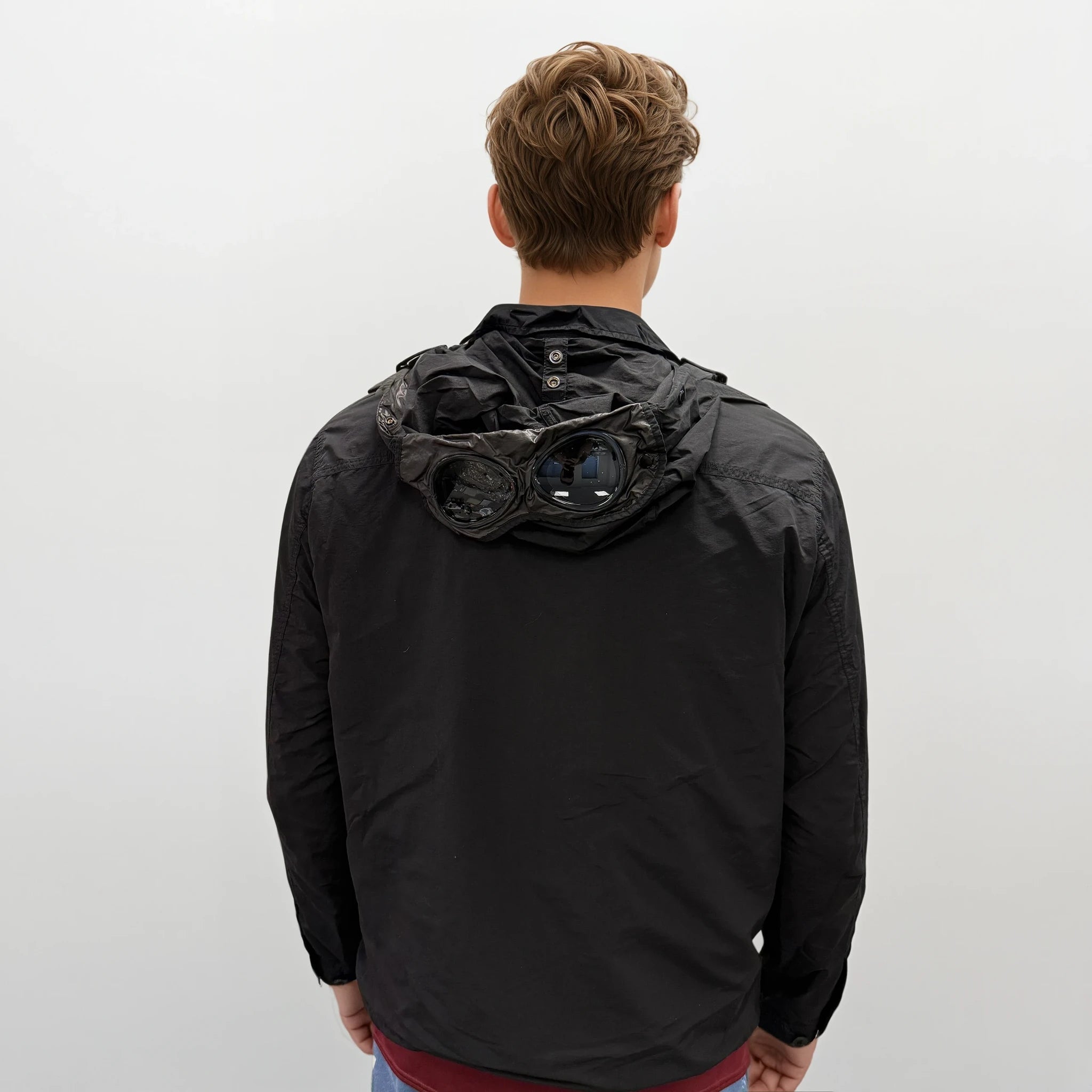 CP Company Flatt Nylon Black Goggle Over-shirt