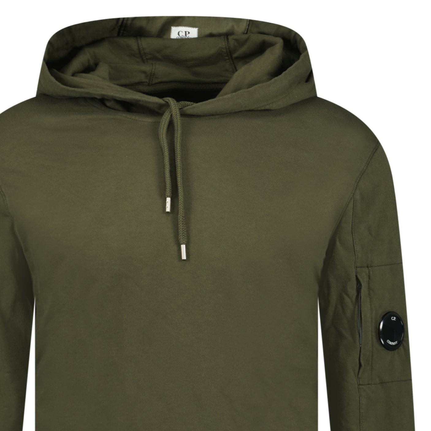 CP Company Hooded Lens Light Fleece Sweatshirt Khaki