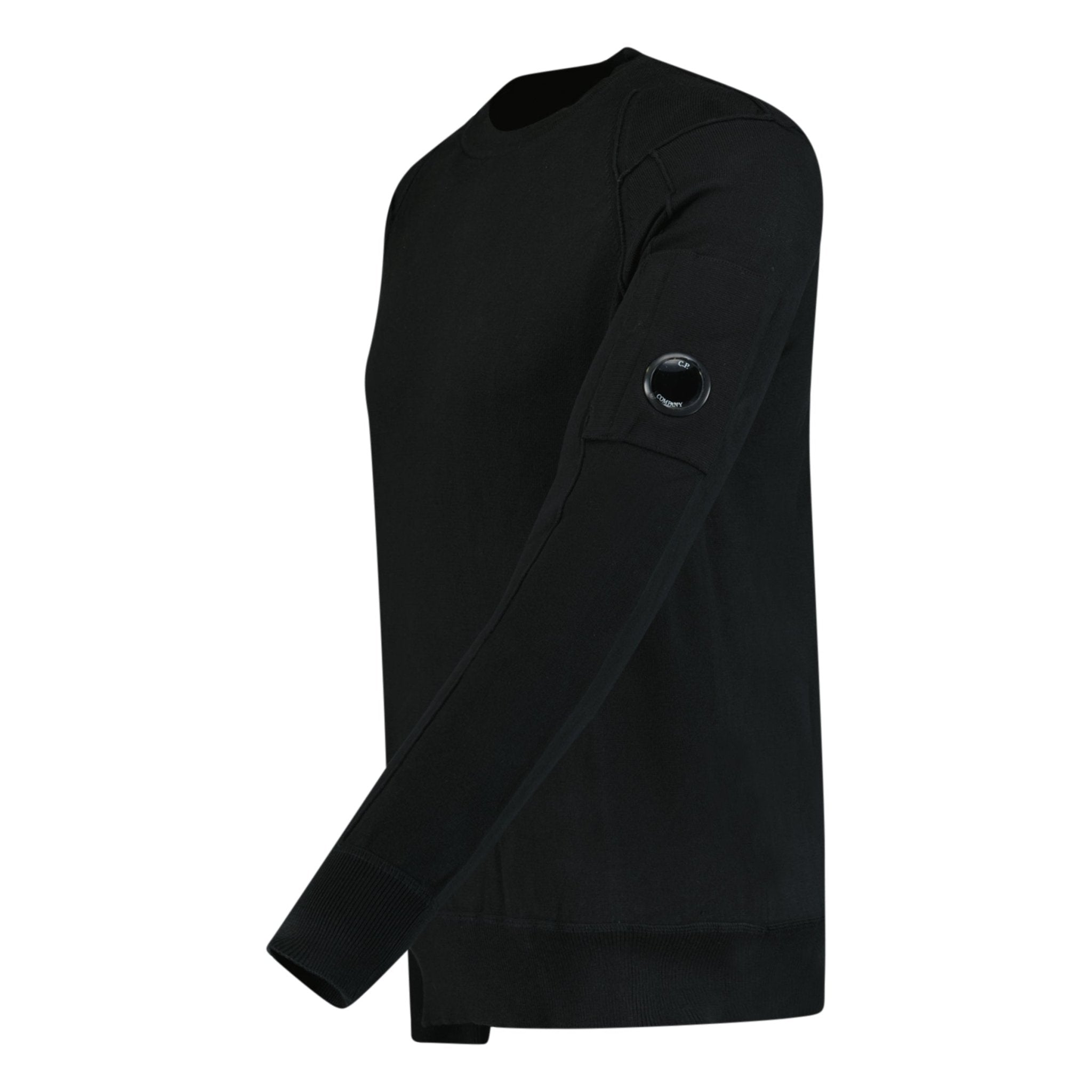 CP Company Knitted Cotton Lens Sweatshirt Black