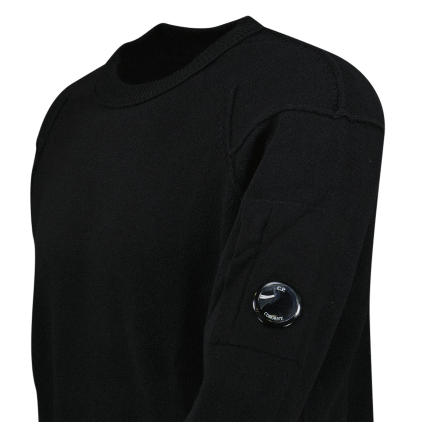 CP Company Lambswool GRS Crew Neck Full Knit Black