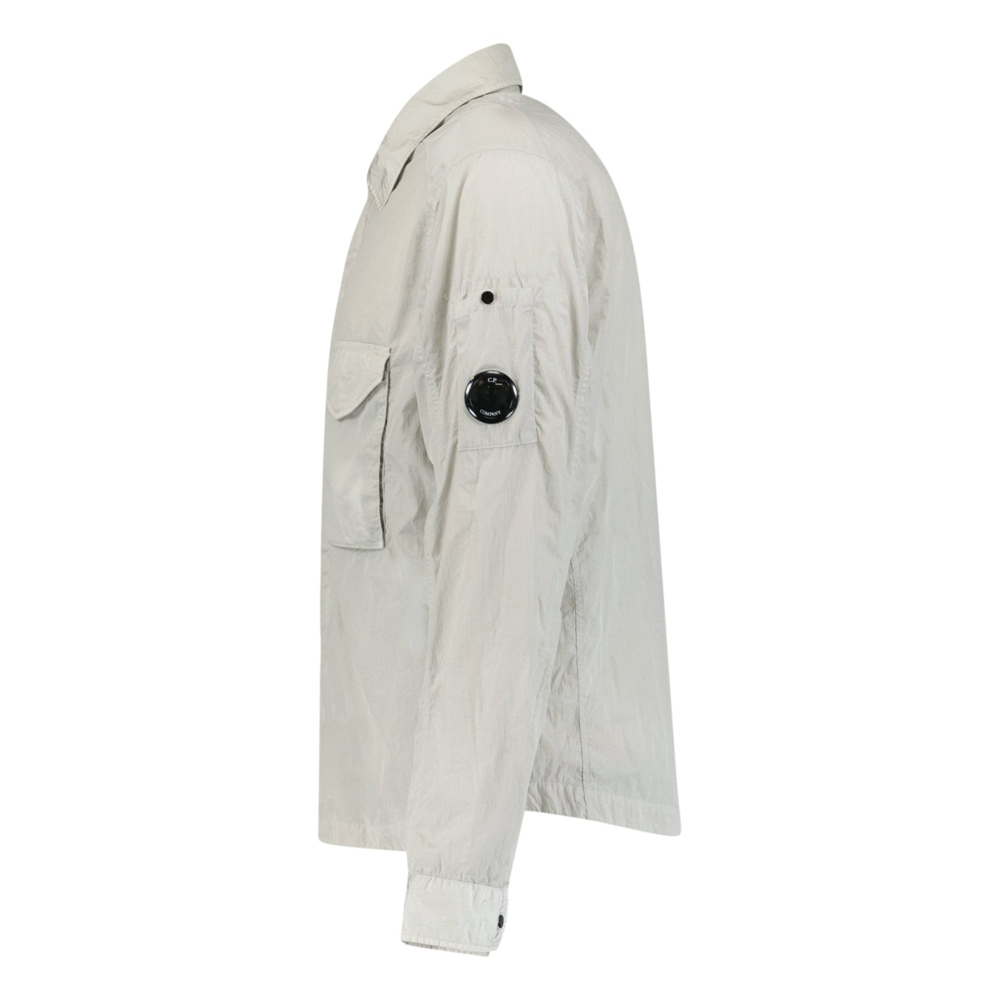 CP Company Lens Chrome Zip-Up Jacket Light Grey