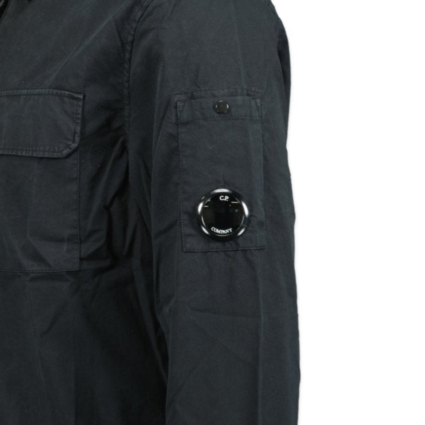 CP Company Lens Zip-Up Overshirt Black