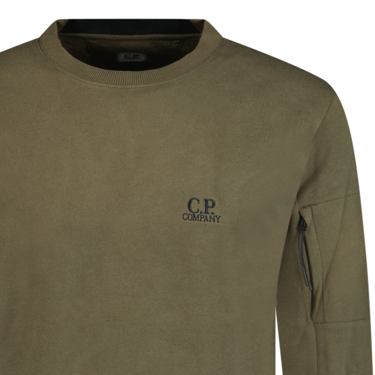 CP Company Stitched Logo Crewneck Sweatshirt Khaki