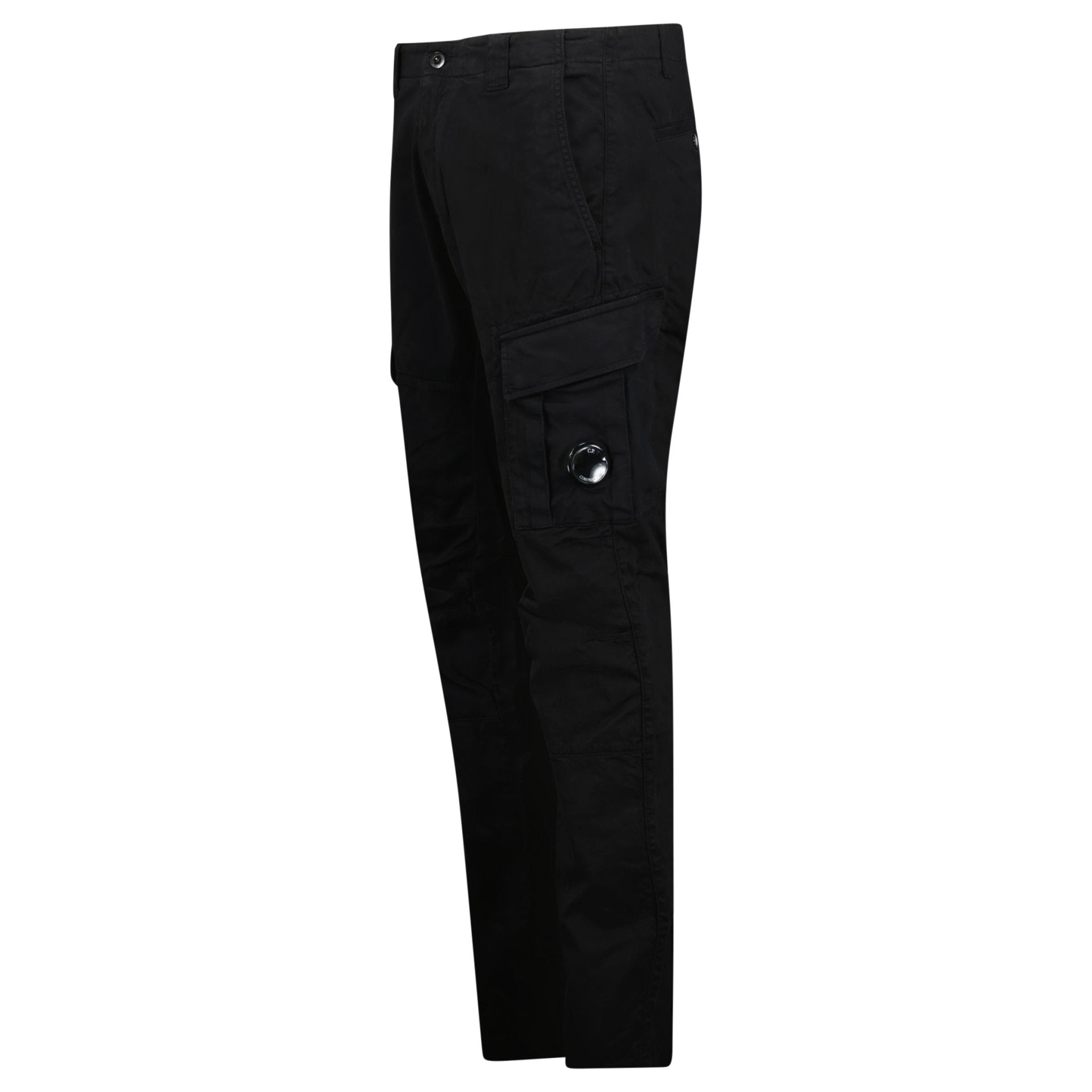 CP Company Stretch Sateen Ergonomic Lens Double Cargo Pants Black