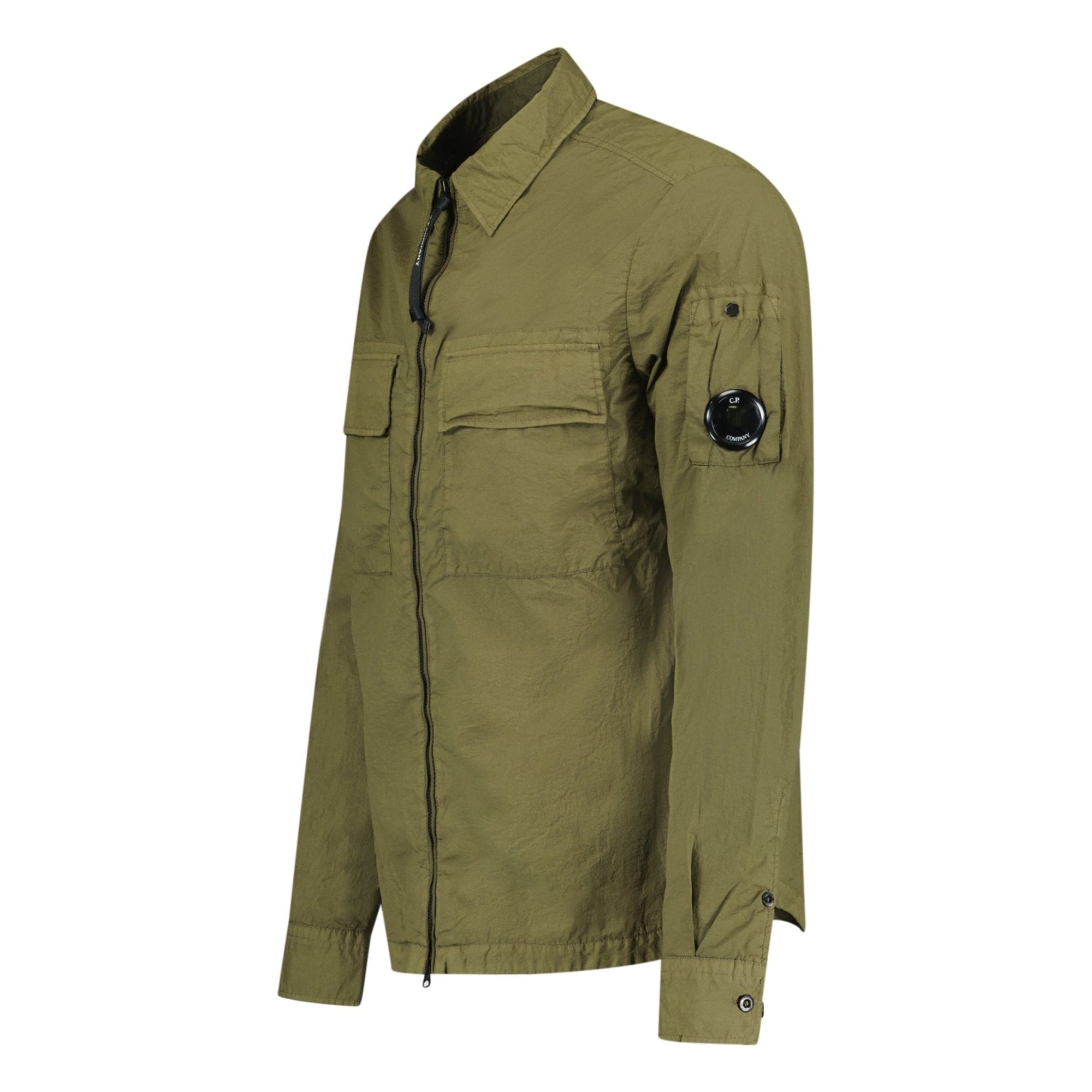 CP Company Taylon-L Lens Chrome Zip-Up Jacket Khaki