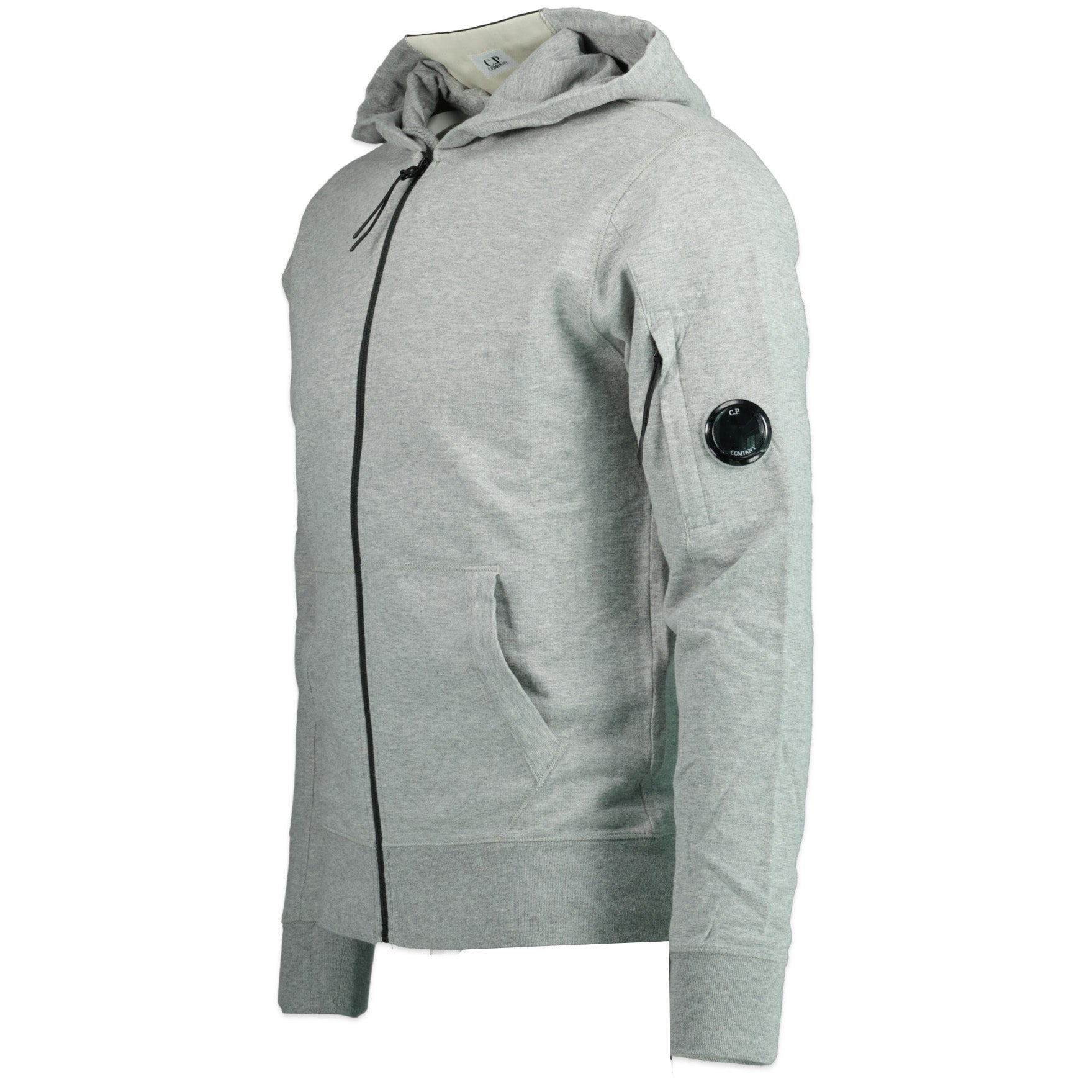 CP Company Zip Lens Hooded Sweatshirt Grey