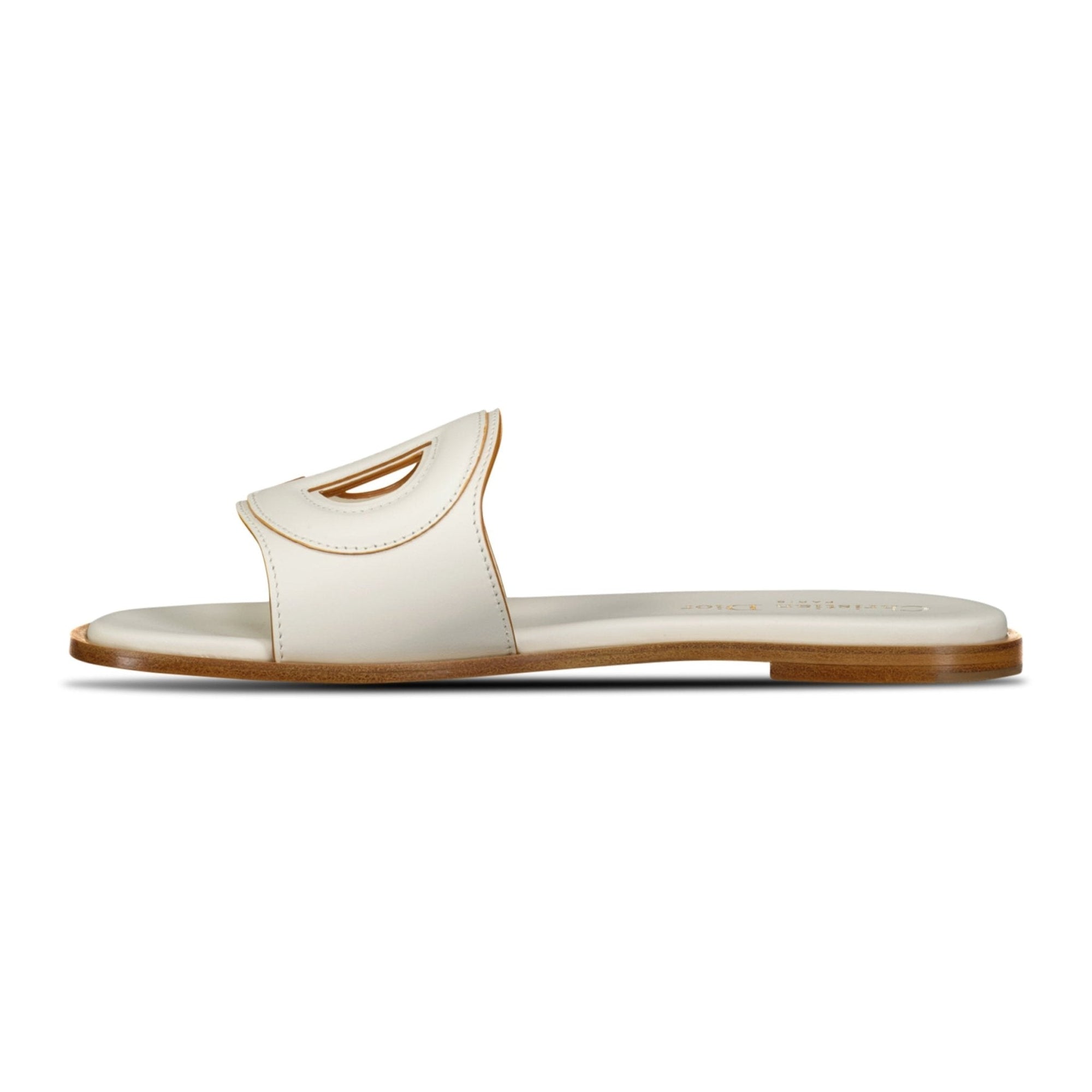 Dior D-Club Slide Calfskin Sandals White