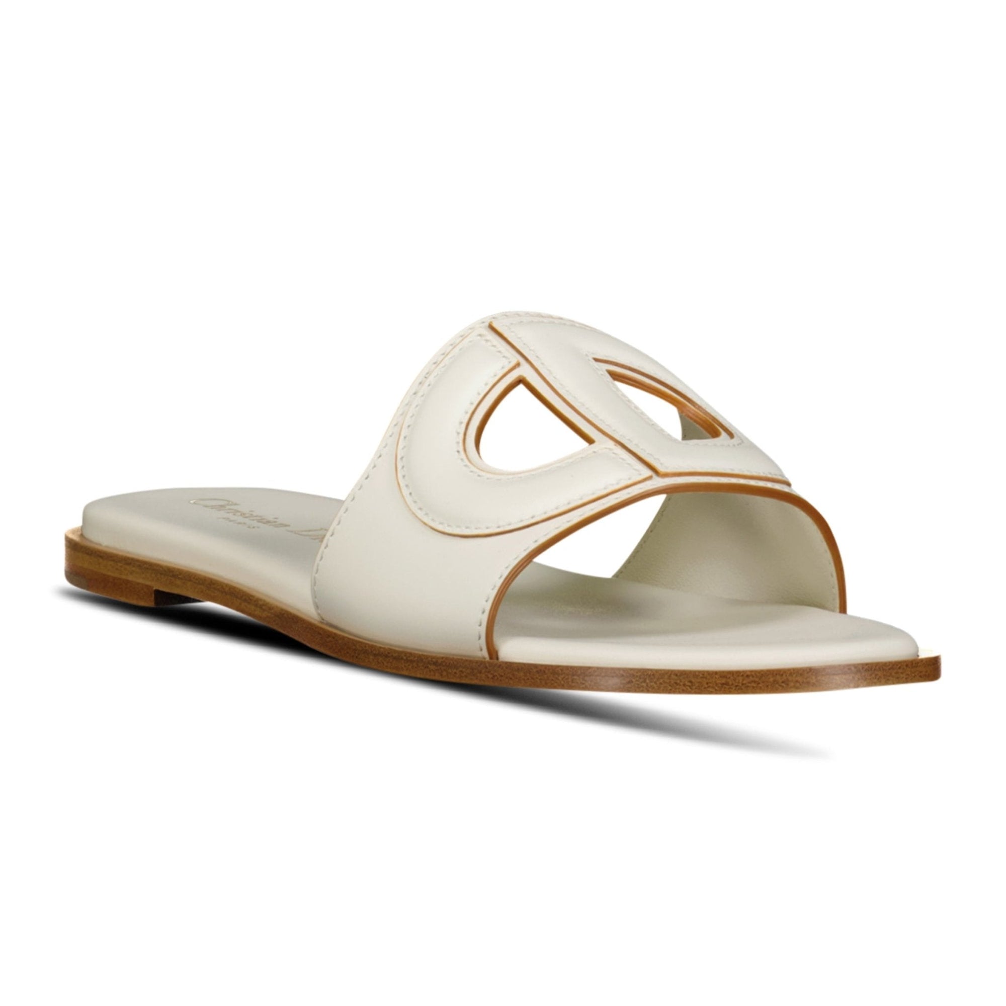 Dior D-Club Slide Calfskin Sandals White