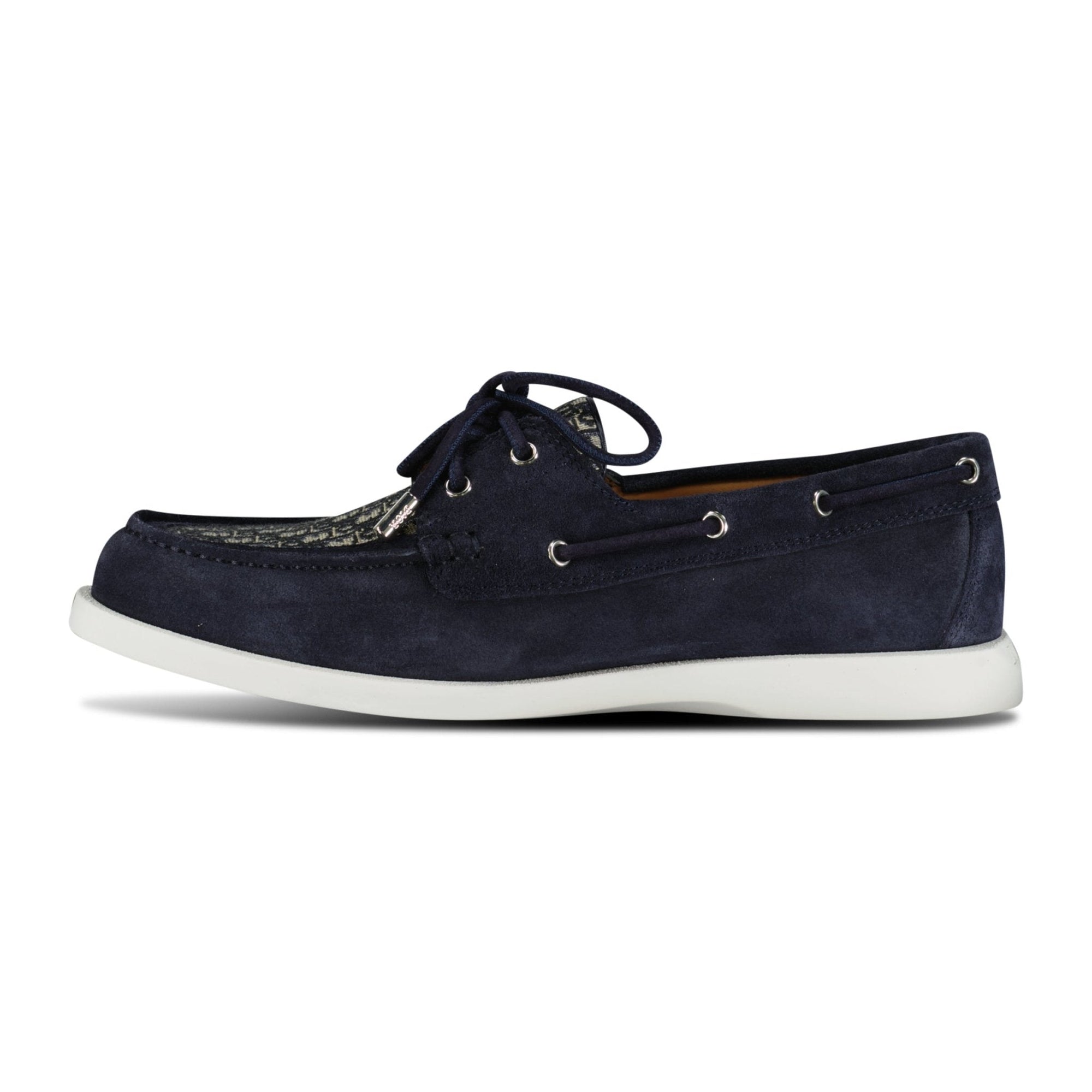 Dior Granville Boat Shoe Navy & Beige Suede