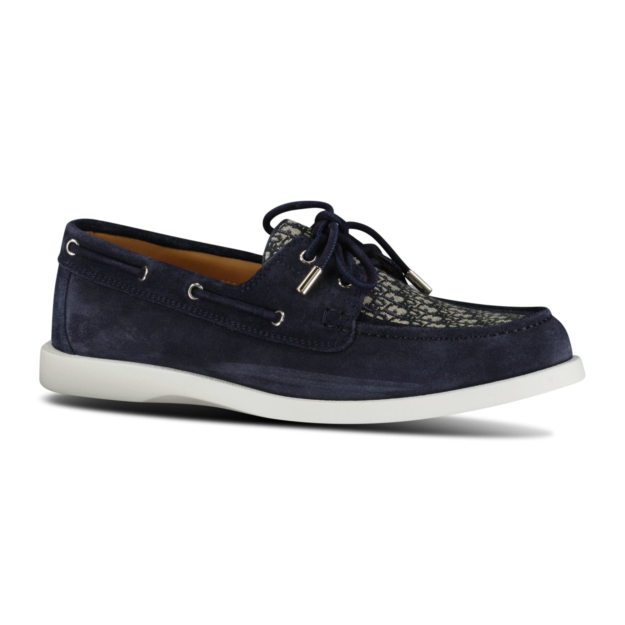 Dior Granville Boat Shoe Navy & Beige Suede