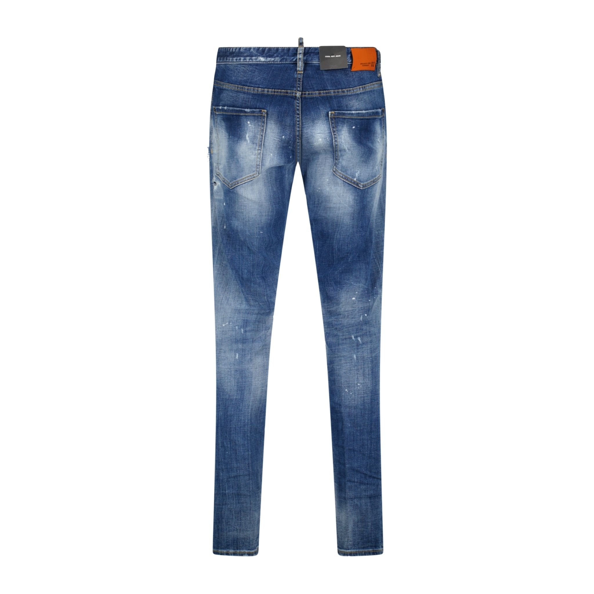 DSquared2 'Cool Guy' Orange Logo Slim Fit Jeans Blue