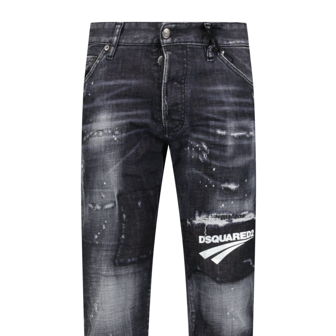 DSquared2 'Cool Guy' Print Logo Slim Fit Jeans Black