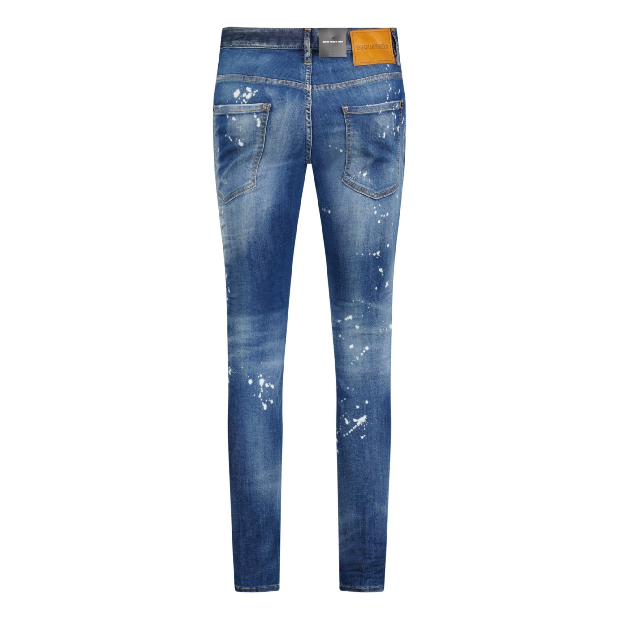 DSquared2 'Super Twinky Jean' Brown Patch Paint Splatter Jeans Blue