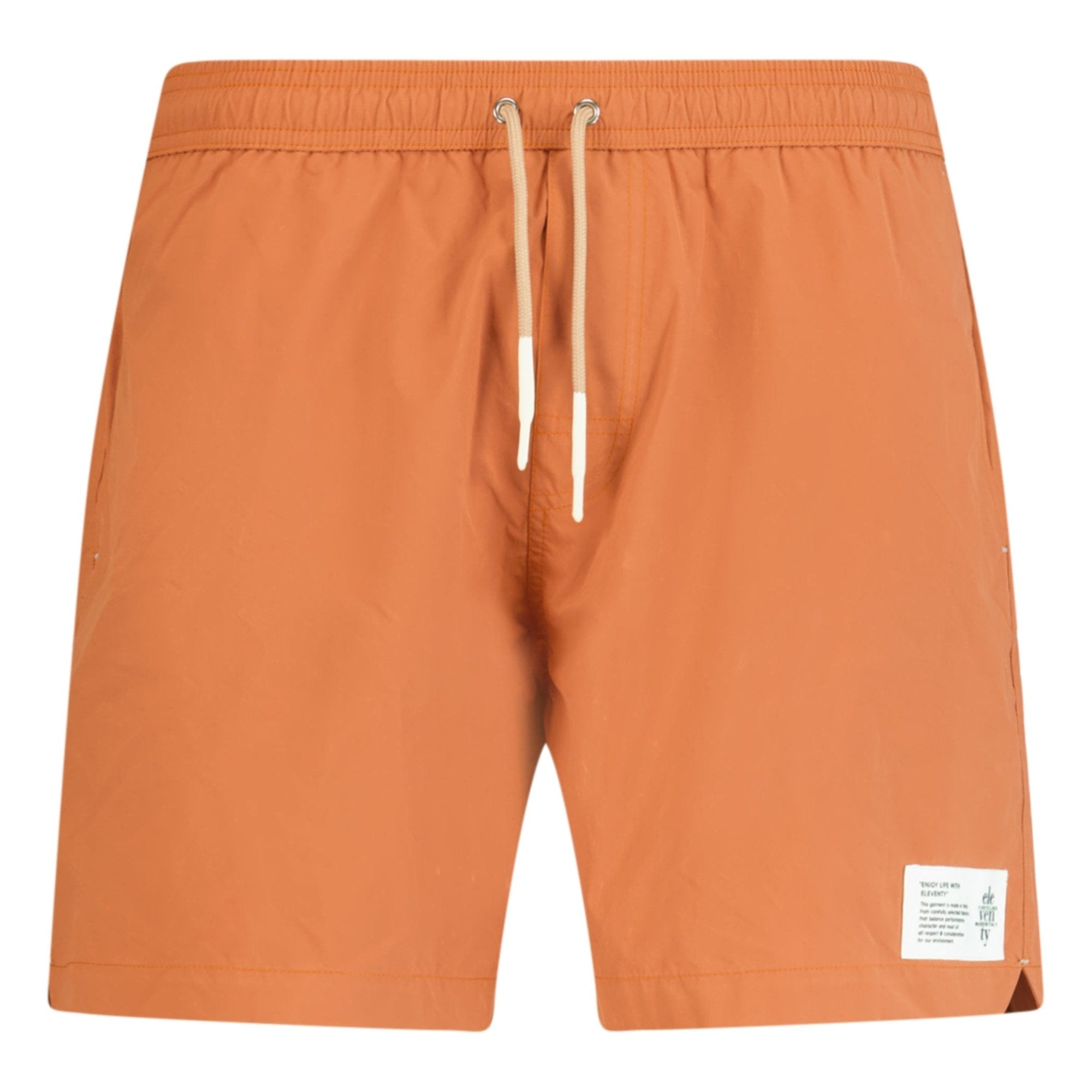 Eleventy Logo Drawstring Swim Shorts Orange