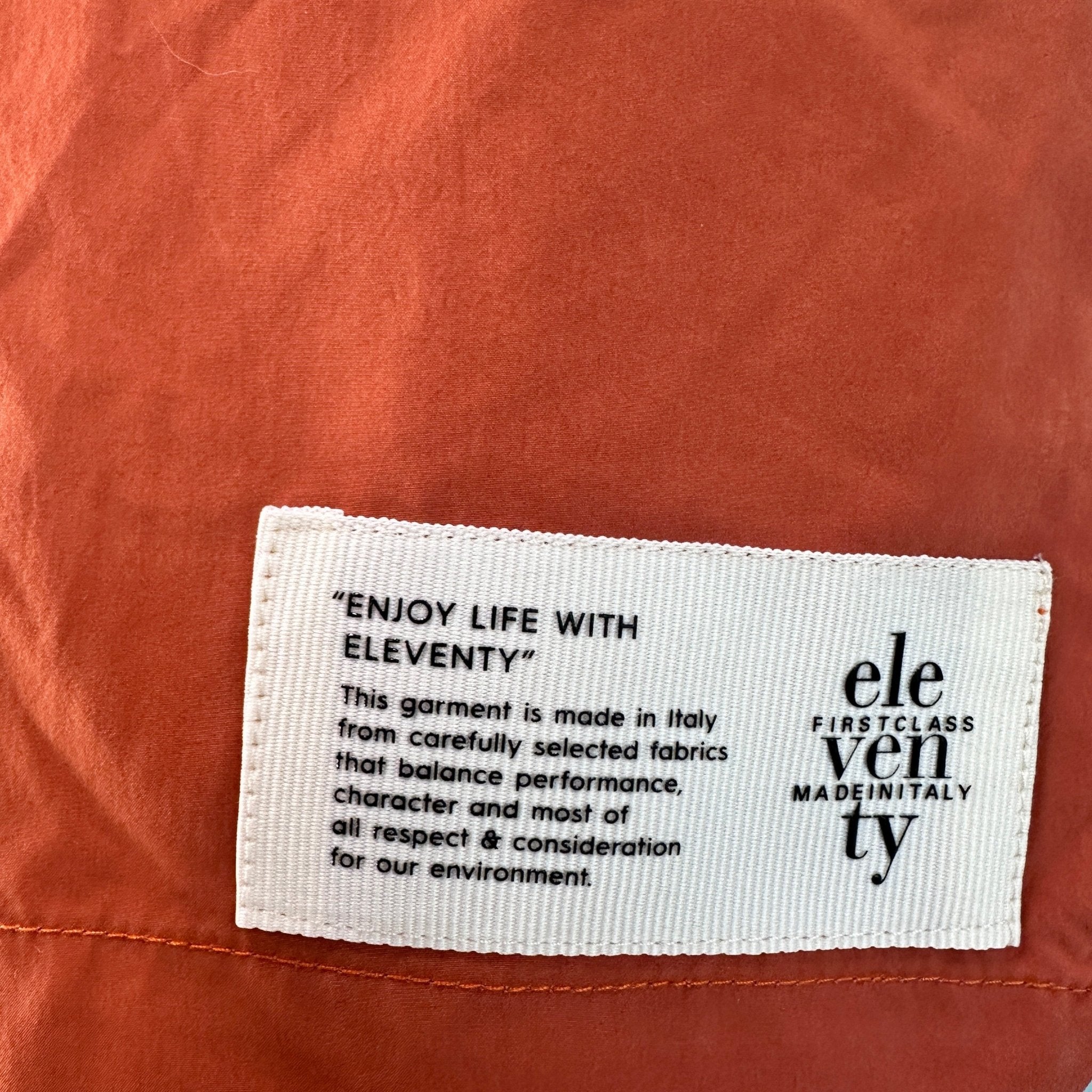 Eleventy Logo Drawstring Swim Shorts Orange