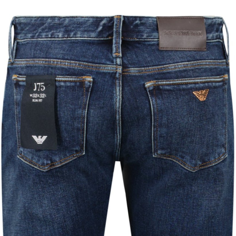 Emporio Armani J75 Slim Fit 5 Pocket Jeans Dark Blue