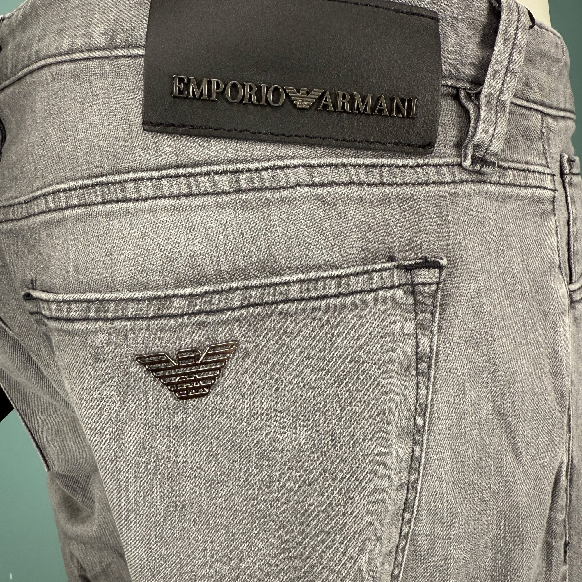Emporio Armani J75 Slim Fit 5 Pocket Jeans Light Grey