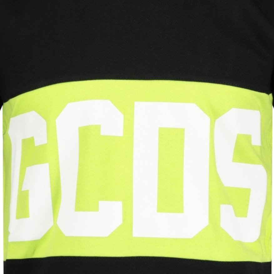 GCDS Logo T-Shirt Black & Lime