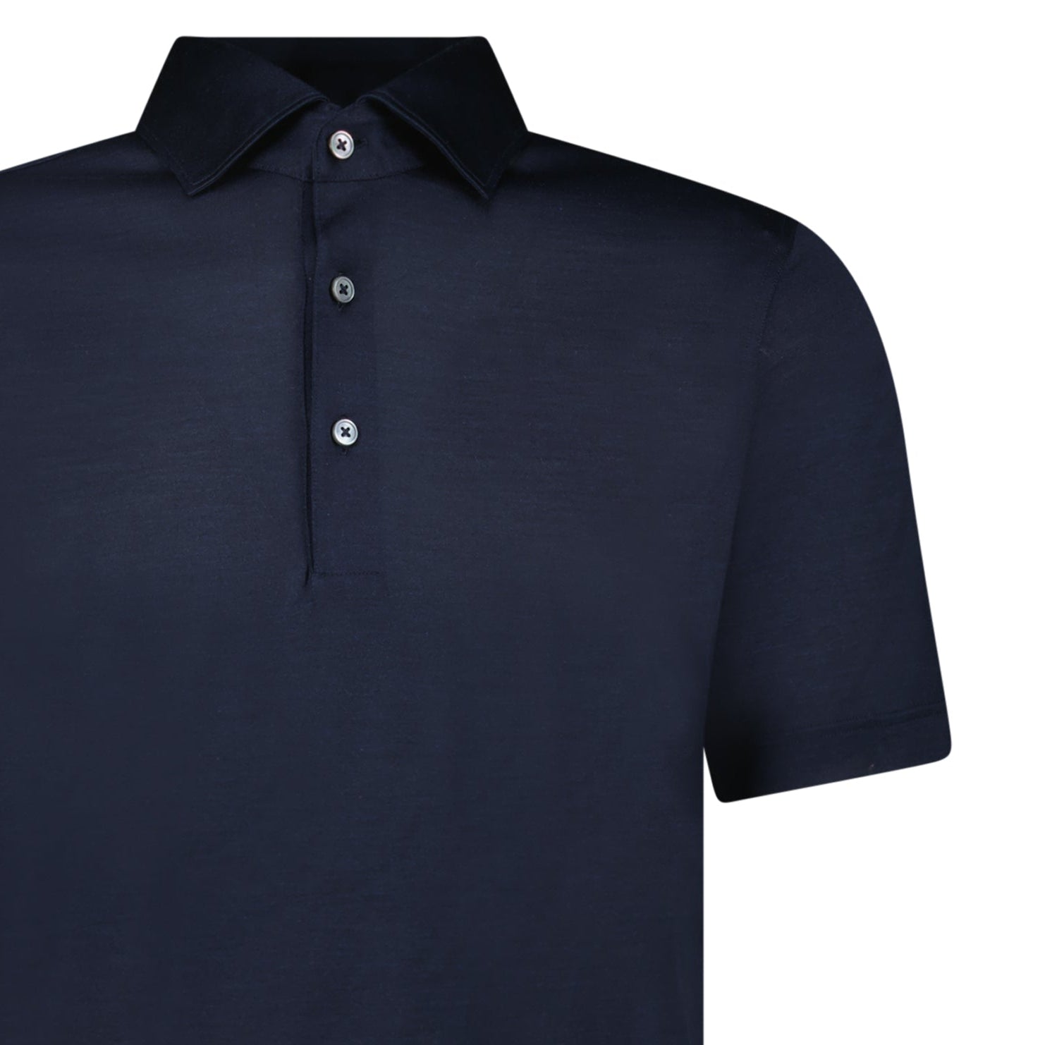 Gran Sasso Silk Polo Shirt in Navy