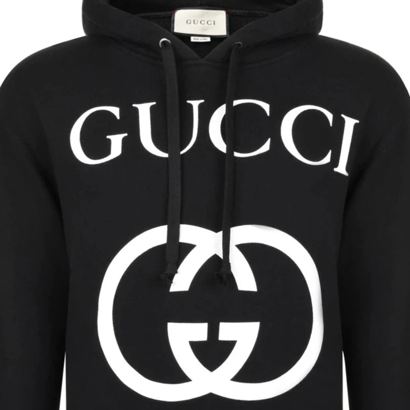 Gucci Logo Hoodie Sweatshirt Black