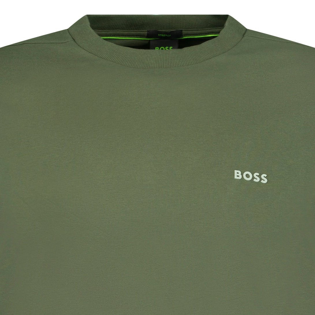 Hugo Boss Active Logo-Print T-Shirt Khaki