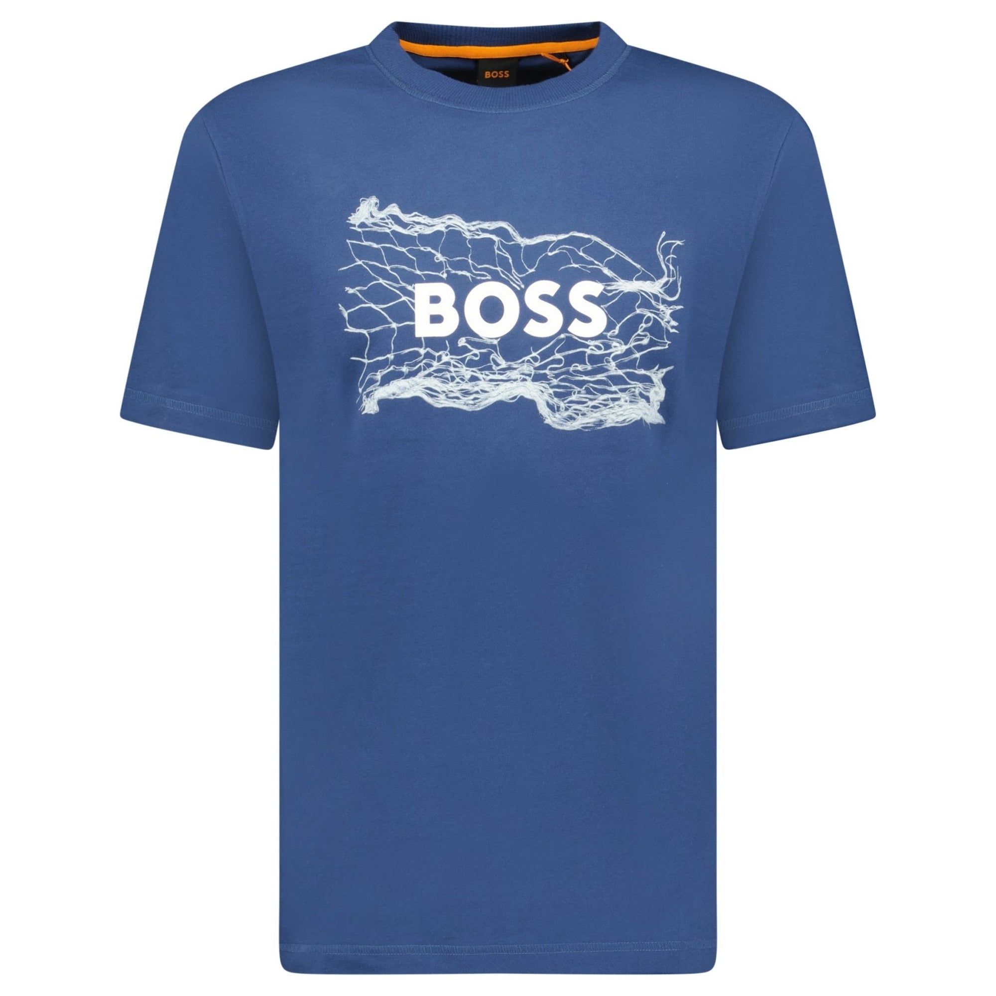Hugo Boss Blue Cotton Jersey Artwork T-shirt
