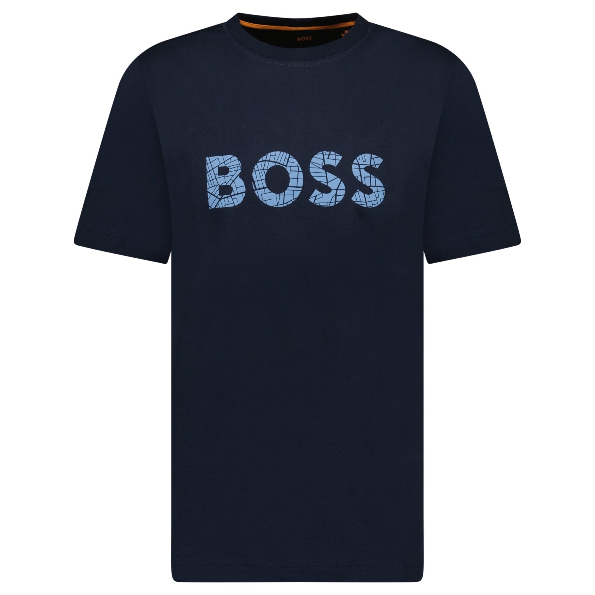 Hugo Boss Blue Rubberised Logo T-Shirt Navy