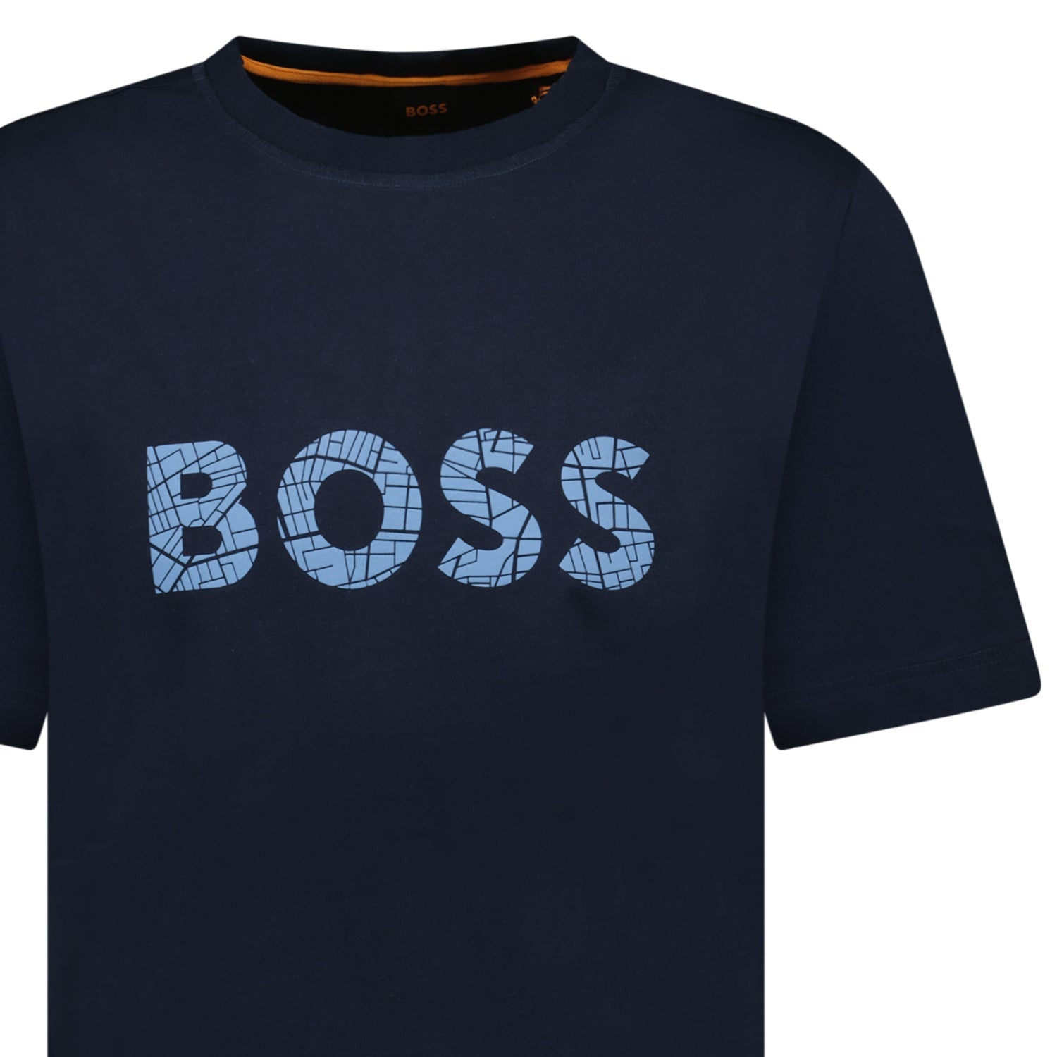Hugo Boss Blue Rubberised Logo T-Shirt Navy